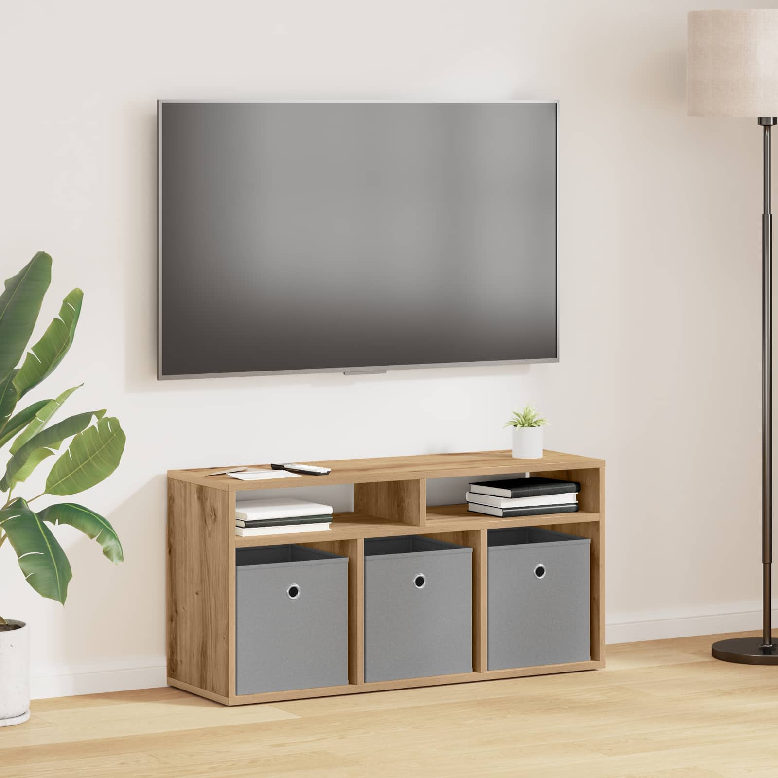 vidaXL Lowboard 87 x 27,5 x 43 cm Artisan-Eiche