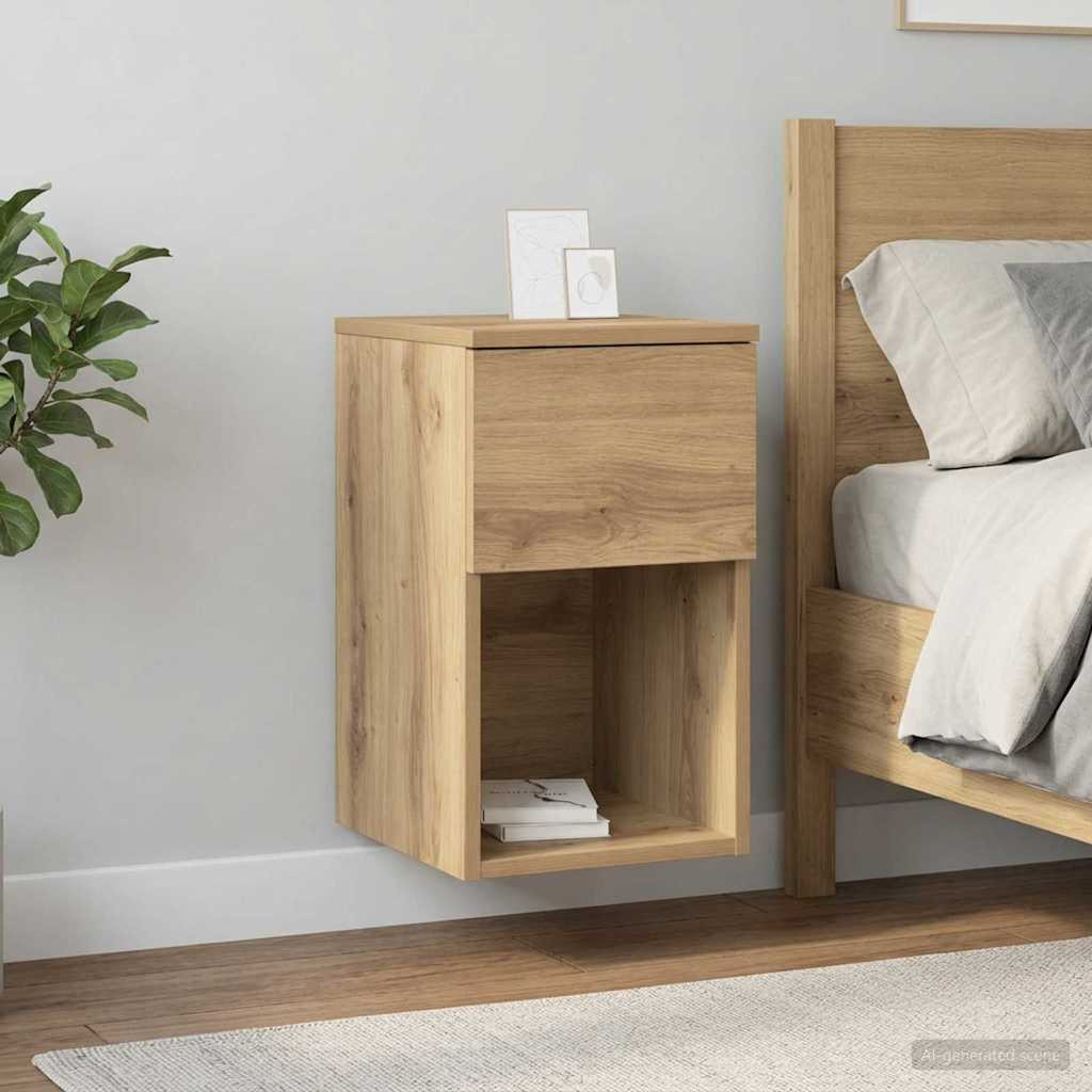 vidaXL Bettschrank 2 Stk. Artisan-Eiche 29 x 31,5 x 49 cm