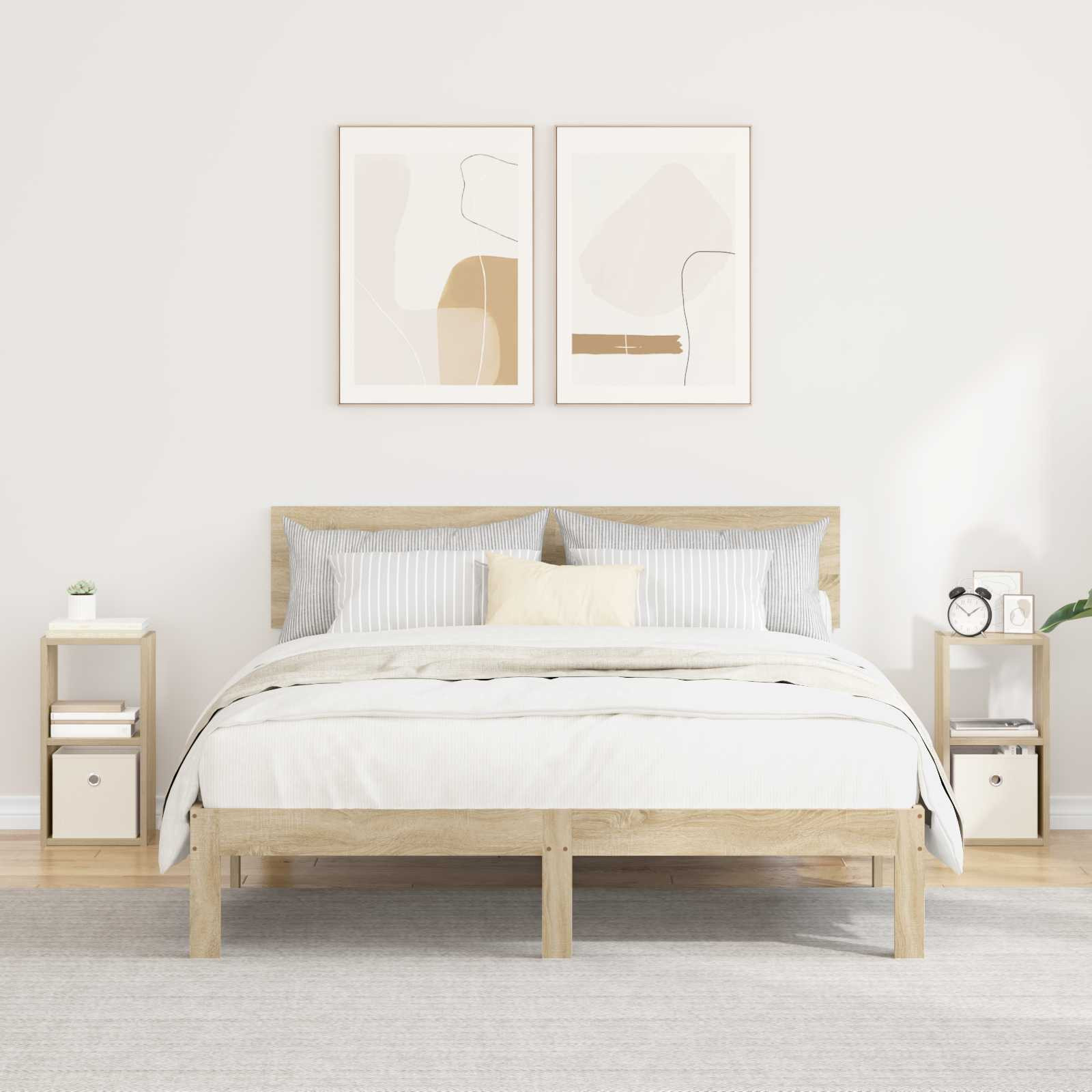 vidaXL Nachttisch 2 pcs Sonoma-Eiche 25,5 x 22 x 49,5 cm Holzwerkstoff