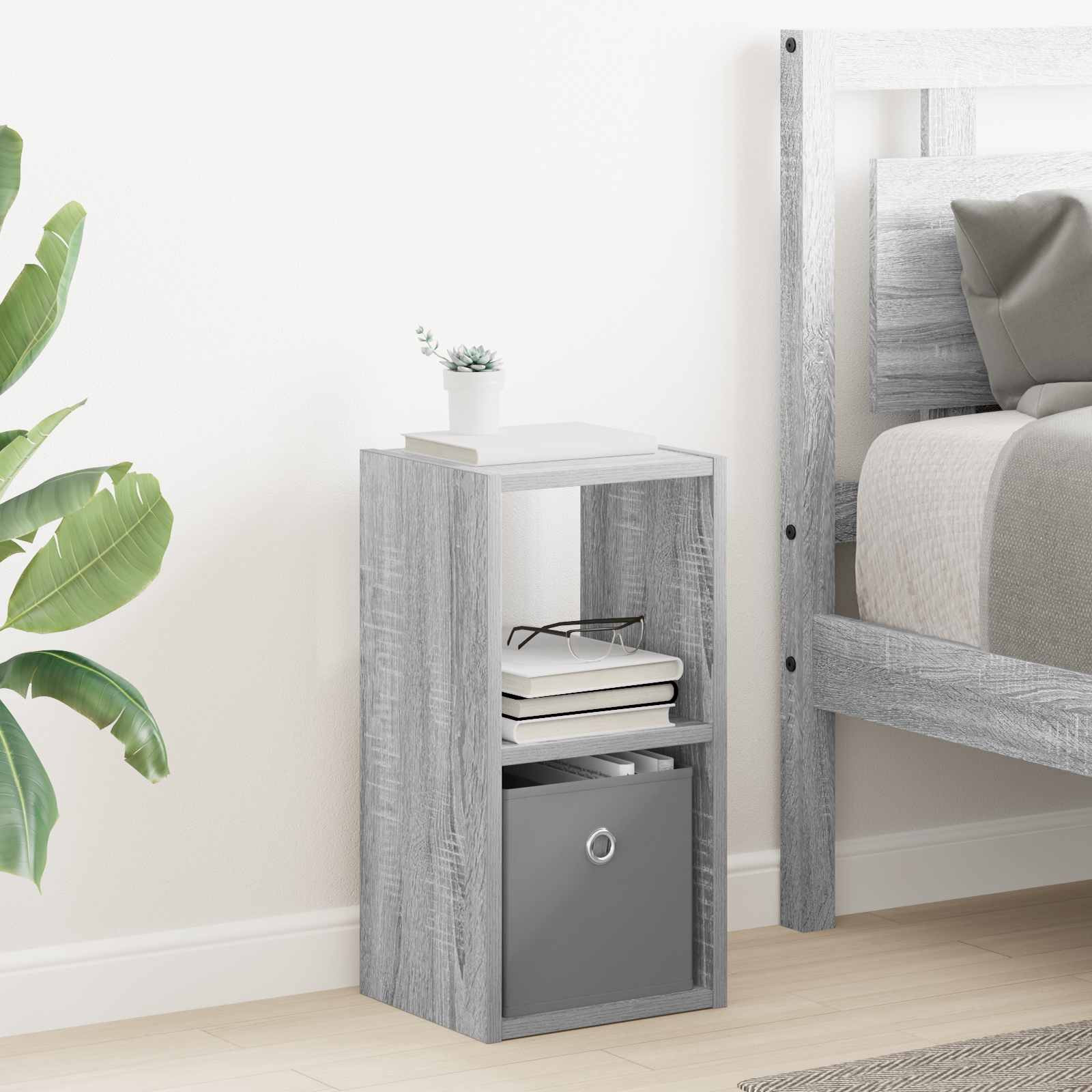 vidaXL Nachttisch Graues Sonoma 25,5 x 22 x 49,5 cm Holzwerkstoff