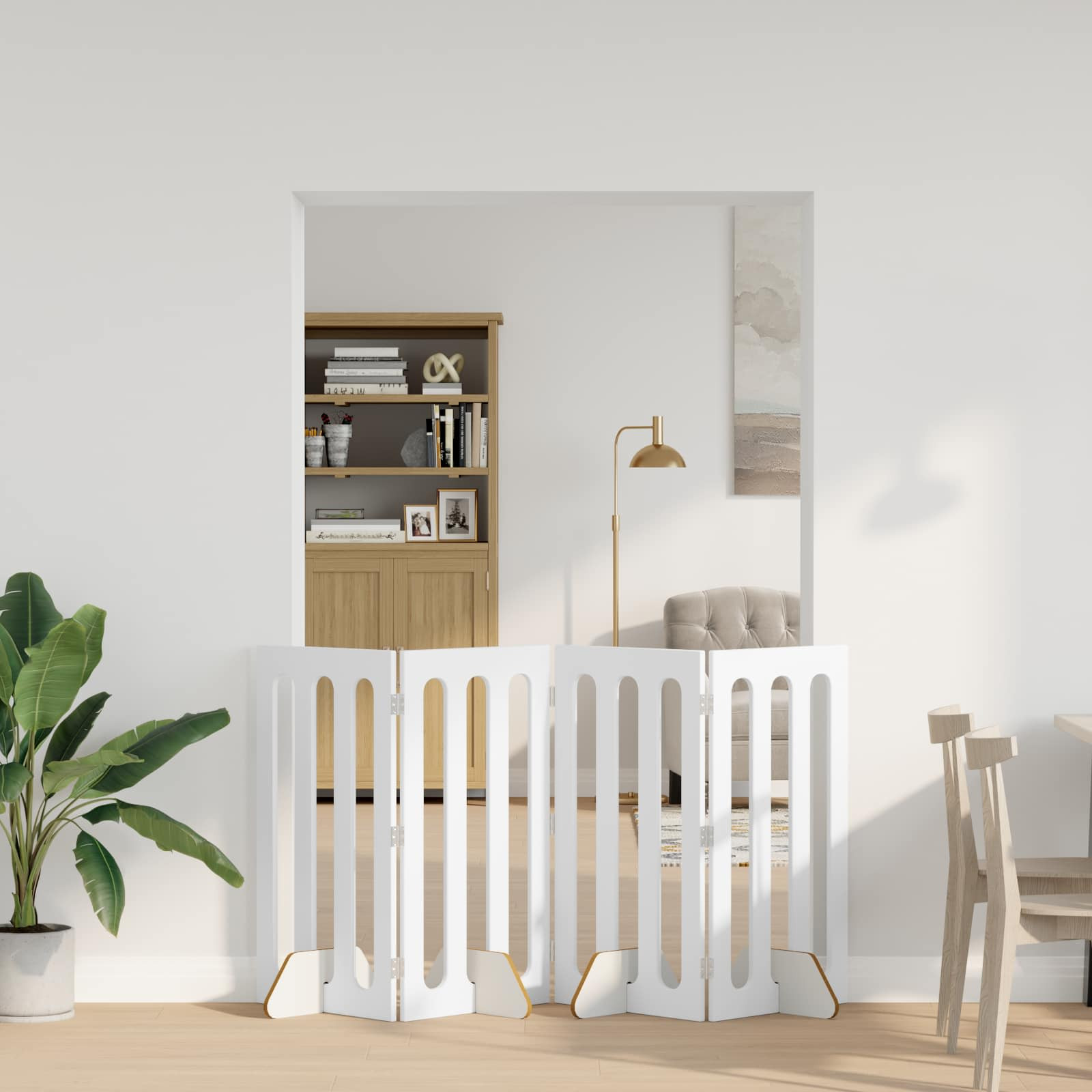 vidaXL Faltbarer Haustierzaun 4 pcs Weiß 201 x 38 x 90 cm