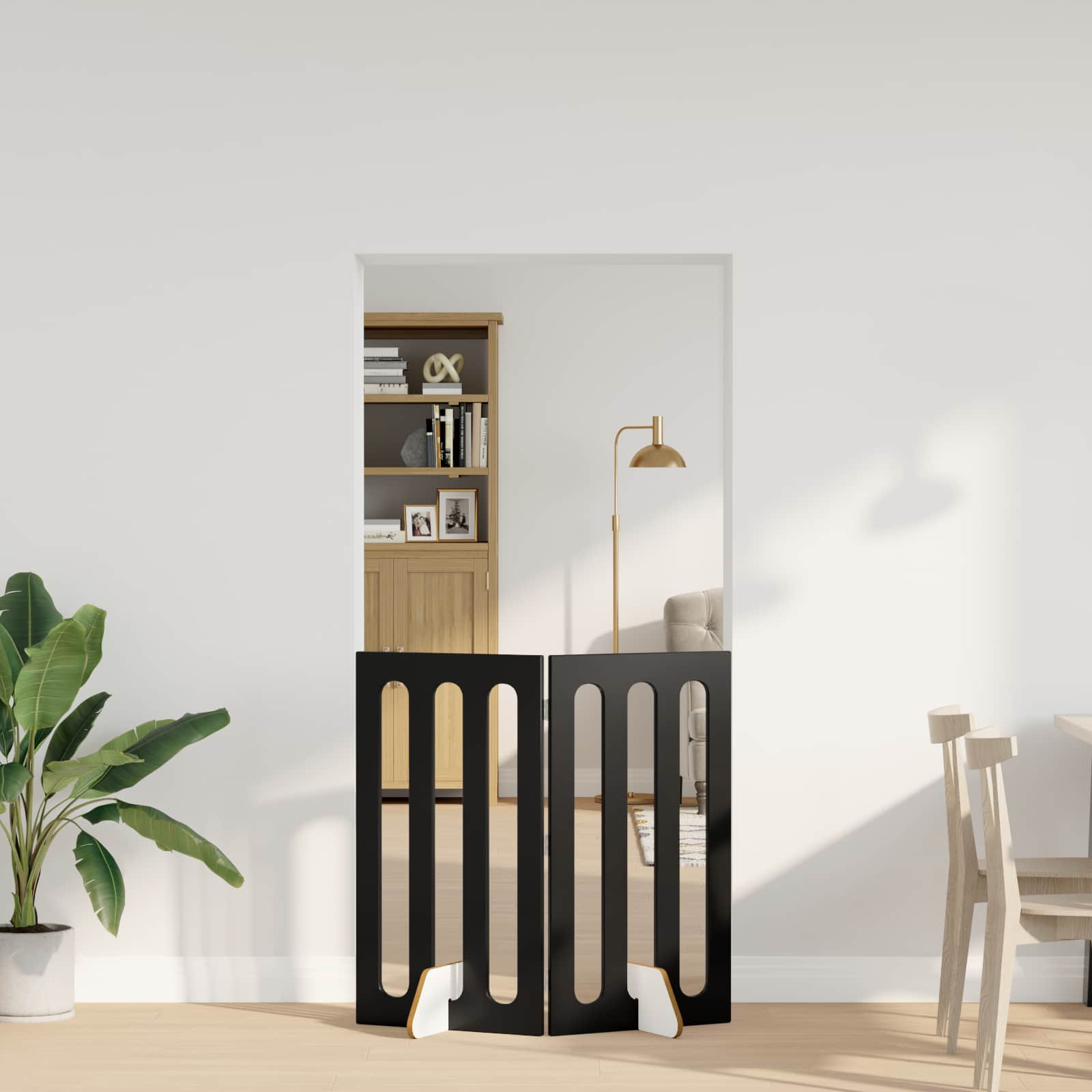 vidaXL Faltbarer Haustierzaun 2 pcs Schwarze Eiche 100,5 x 38 x 90 cm