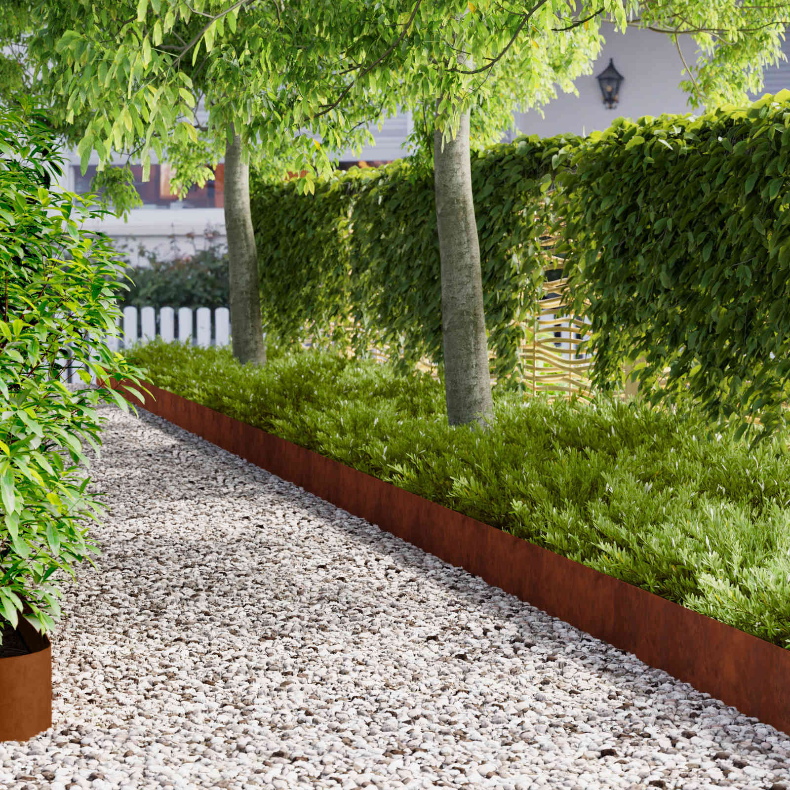 vidaXL Raseneinfassung 20 pcs 102 x 15 x 4 cm Stahl Rostig