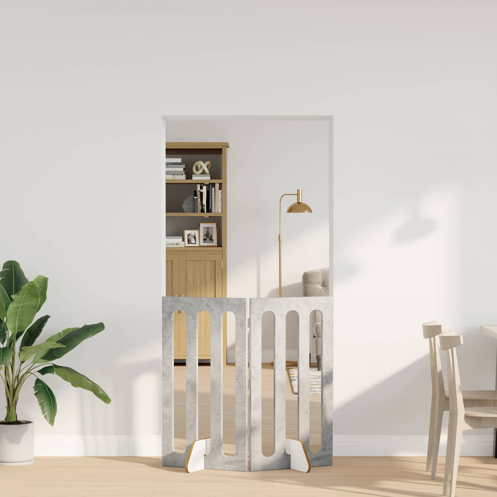 vidaXL Faltbarer Haustierzaun 2 pcs Betongrau 100,5 x 38 x 90 cm