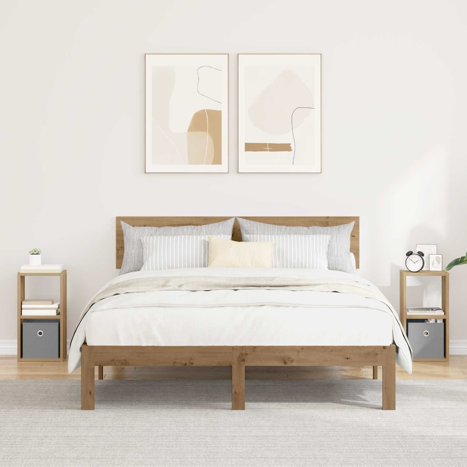 vidaXL Nachttisch 2 Stk. Artisan-Eiche 25,5 x 22 x 49,5 cm