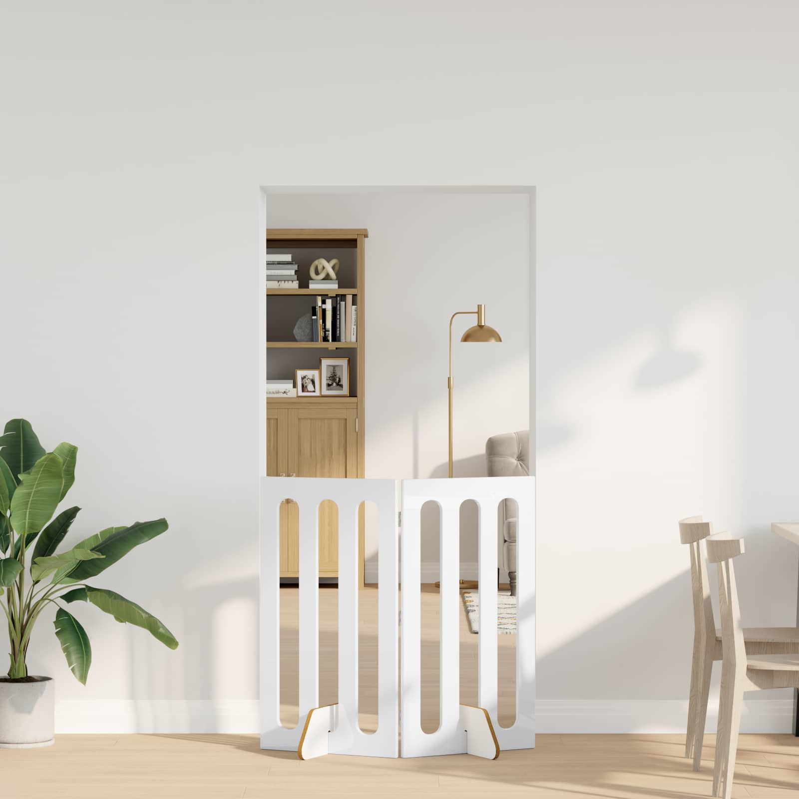 vidaXL Faltbarer Haustierzaun 2 pcs Hochglanz Weiß 100,5 x 38 x 90 cm
