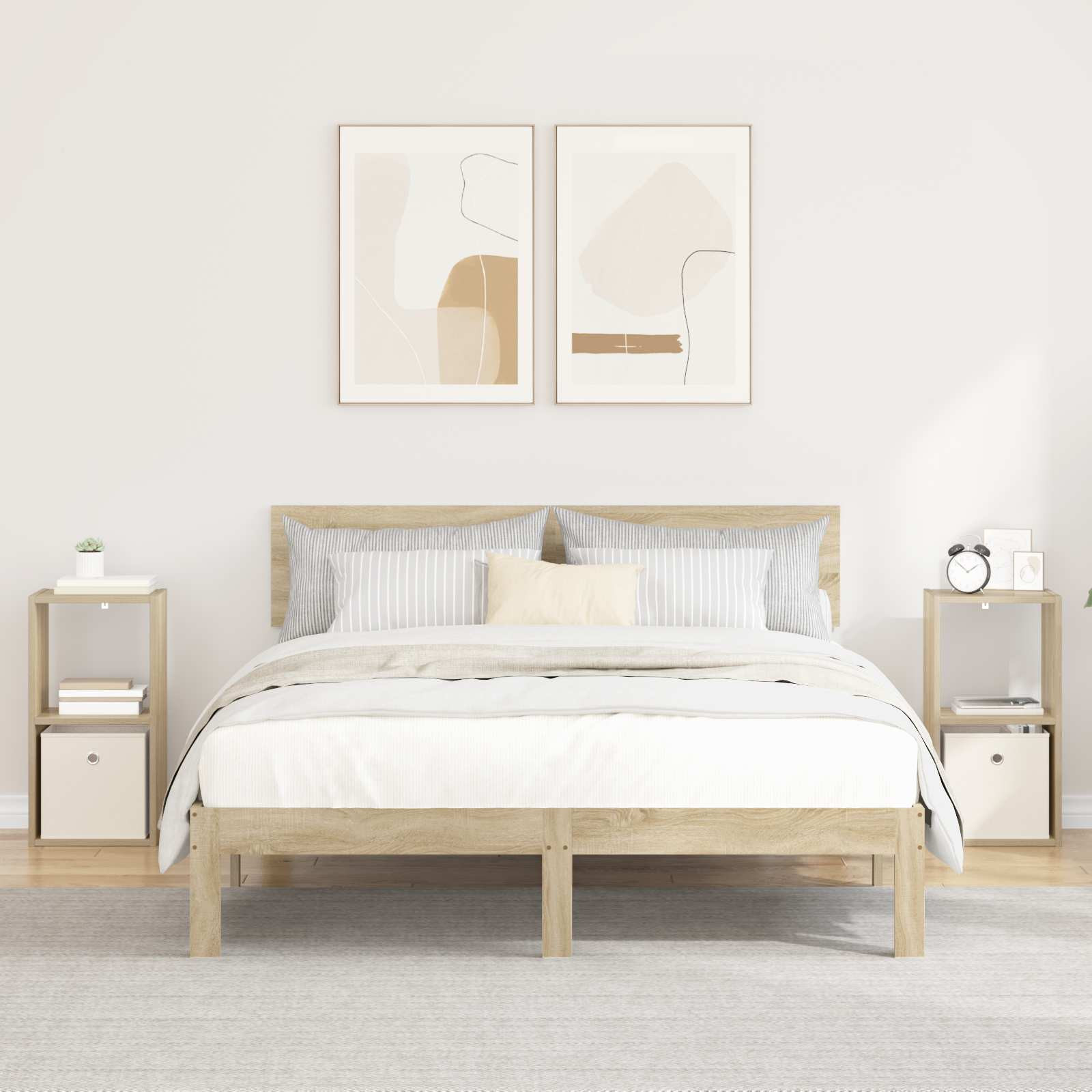vidaXL Nachttisch 2 pcs Sonoma-Eiche 30,5 x 27 x 59,5 cm Holzwerkstoff