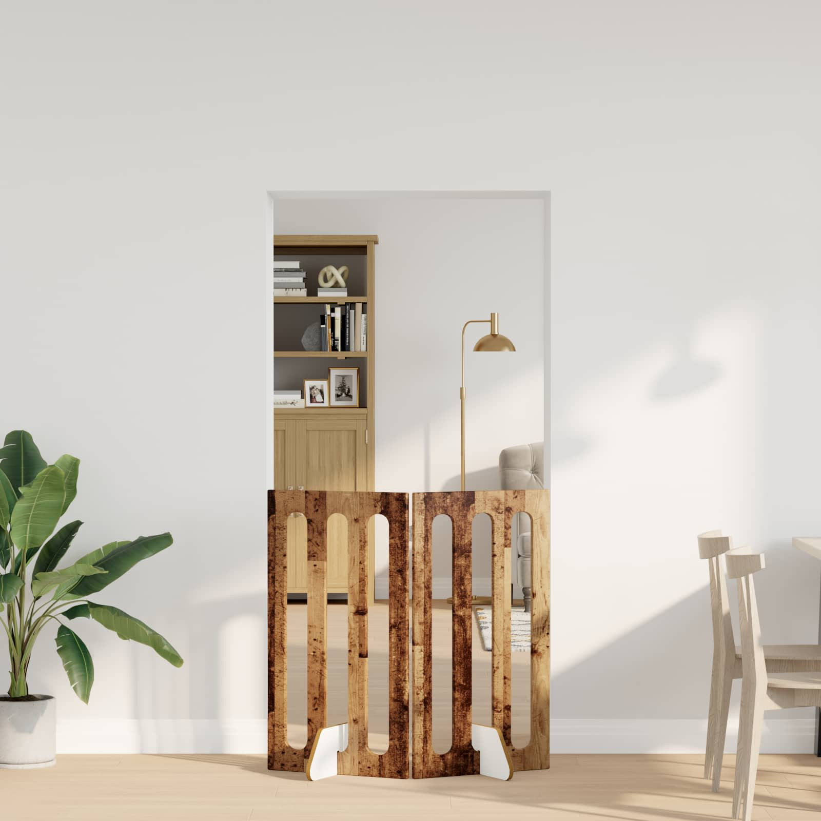 vidaXL Faltbarer Haustierzaun 2 pcs Eichenholz 100,5 x 38 x 90 cm