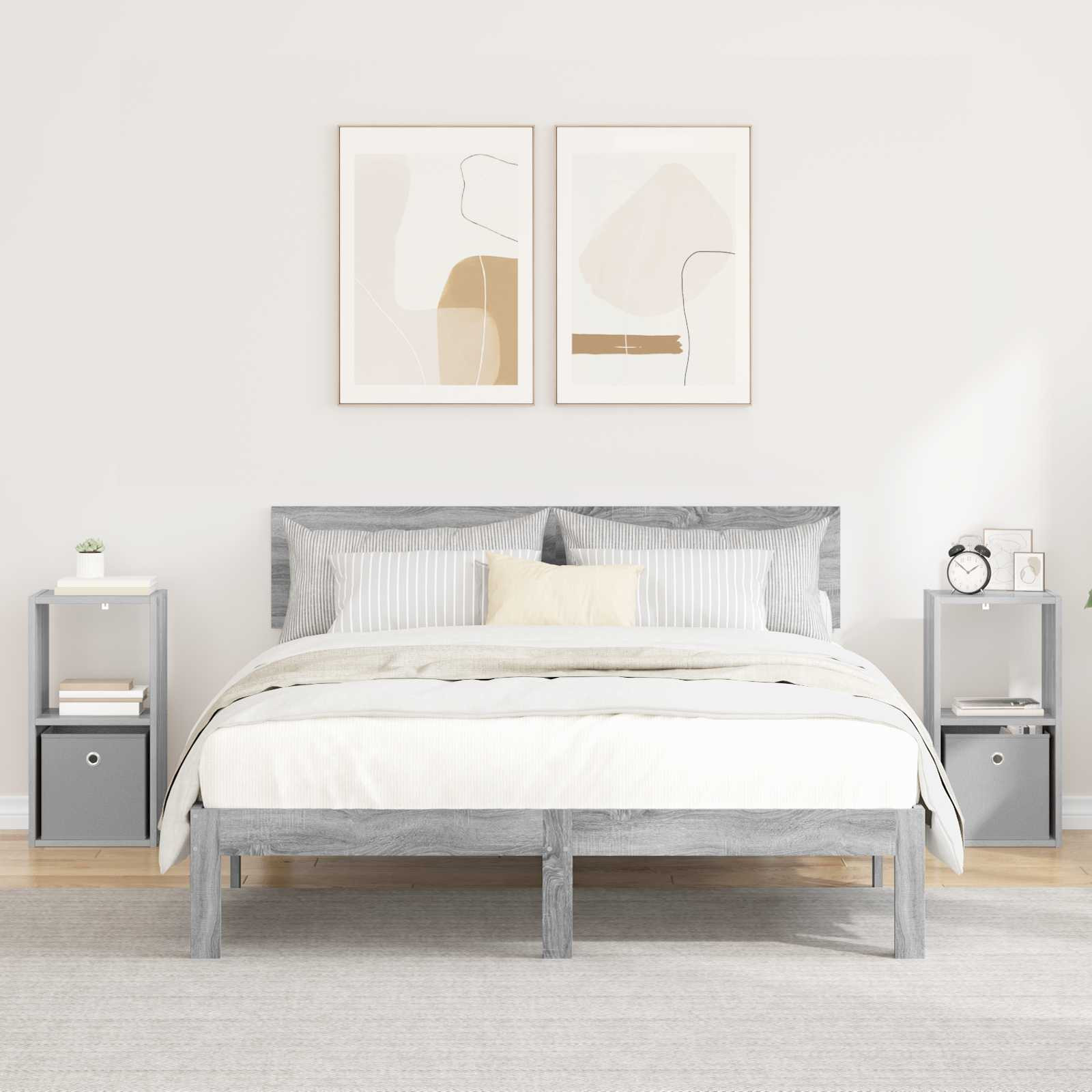 vidaXL Nachttisch 2 pcs Graues Sonoma 30,5 x 27 x 59,5 cm