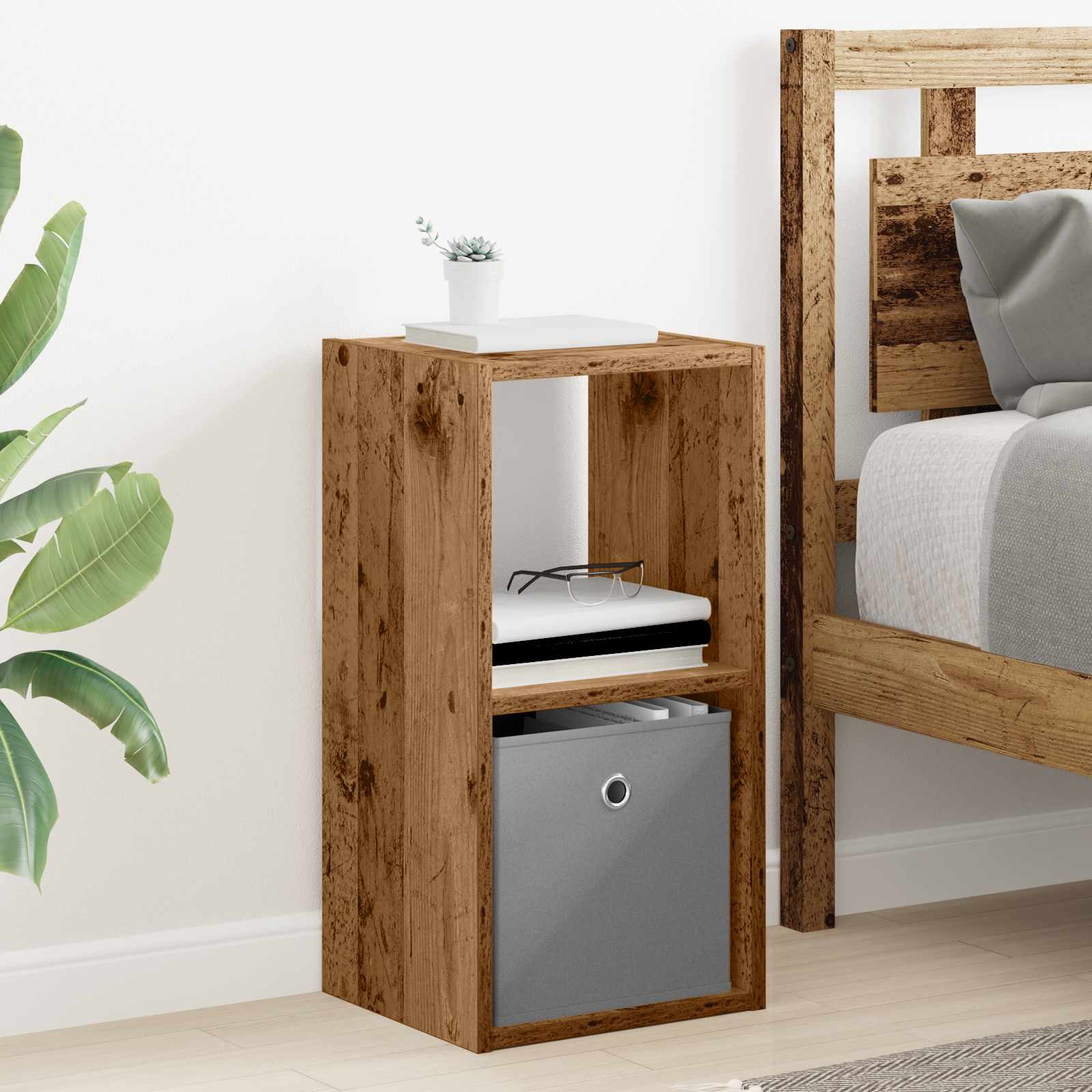vidaXL Nachttisch Altholz 30,5 x 27 x 59,5 cm Holzwerkstoff