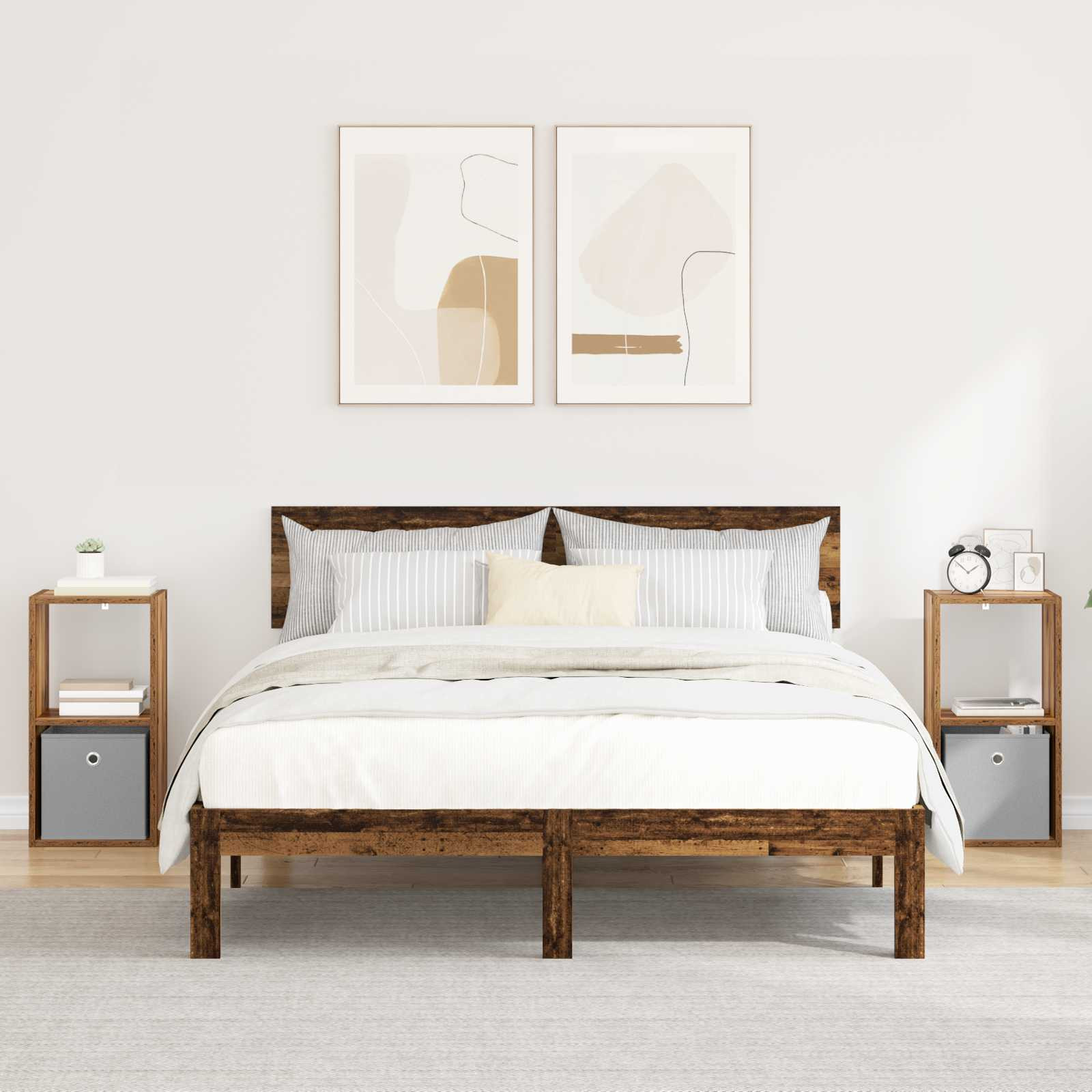 vidaXL Nachttisch 2 pcs Altholz 30,5 x 27 x 59,5 cm Holzwerkstoff