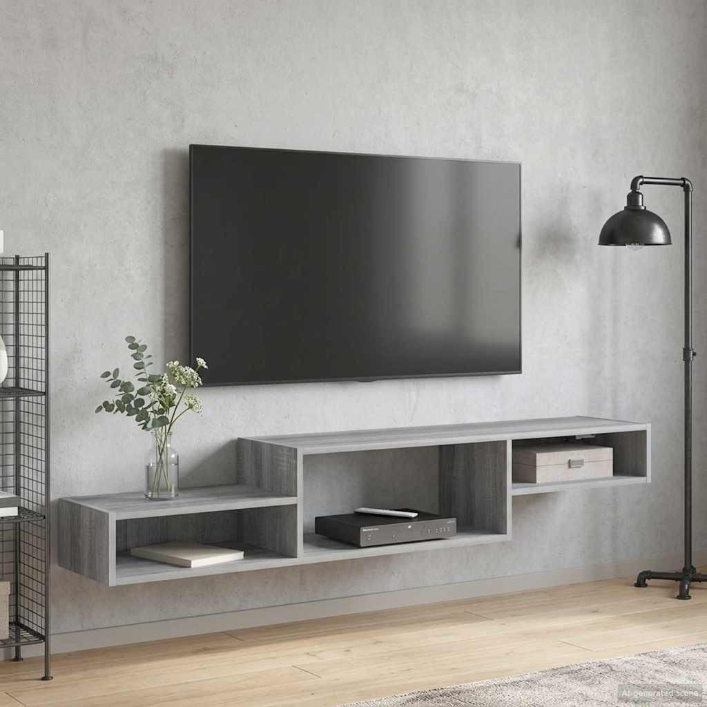 vidaXL Wandmontierter TV-Schrank Wandhalterung Grau Sonoma
