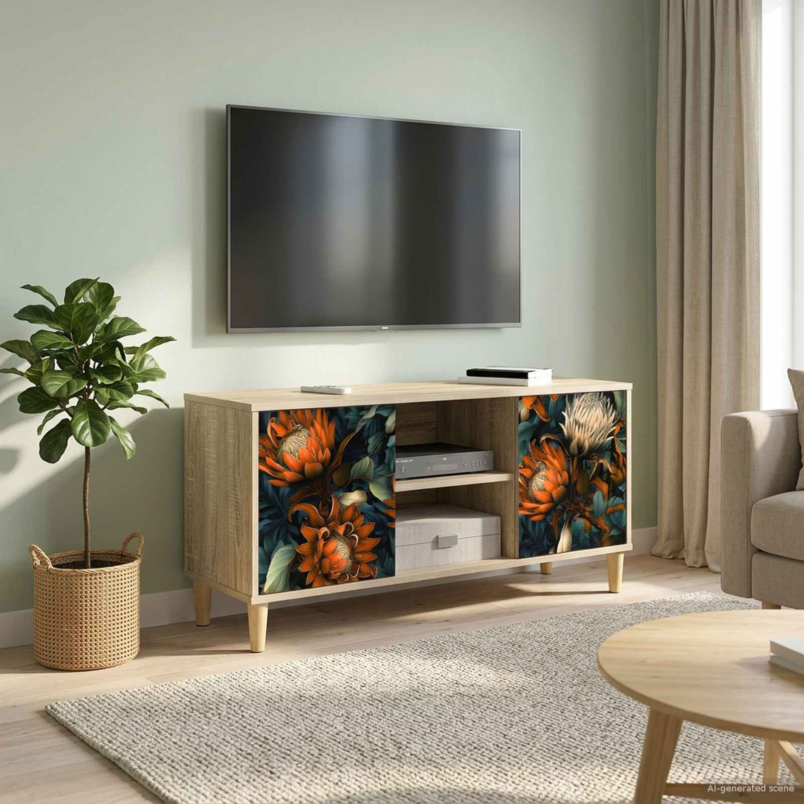 vidaXL TV-Schrank LOCHEM 102 x 33 x 50 cm Sonoma Holzwerkstoff