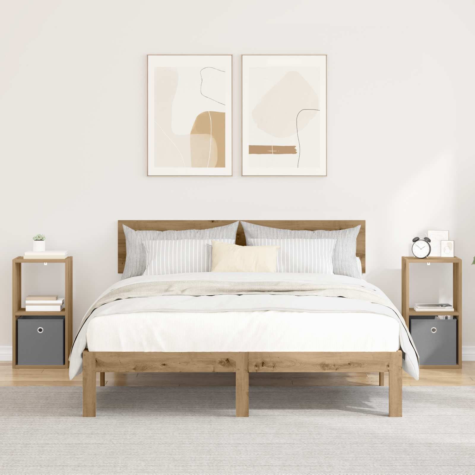 vidaXL Nachttisch 2 Stk. Artisan-Eiche 30,5 x 27 x 59,5 cm