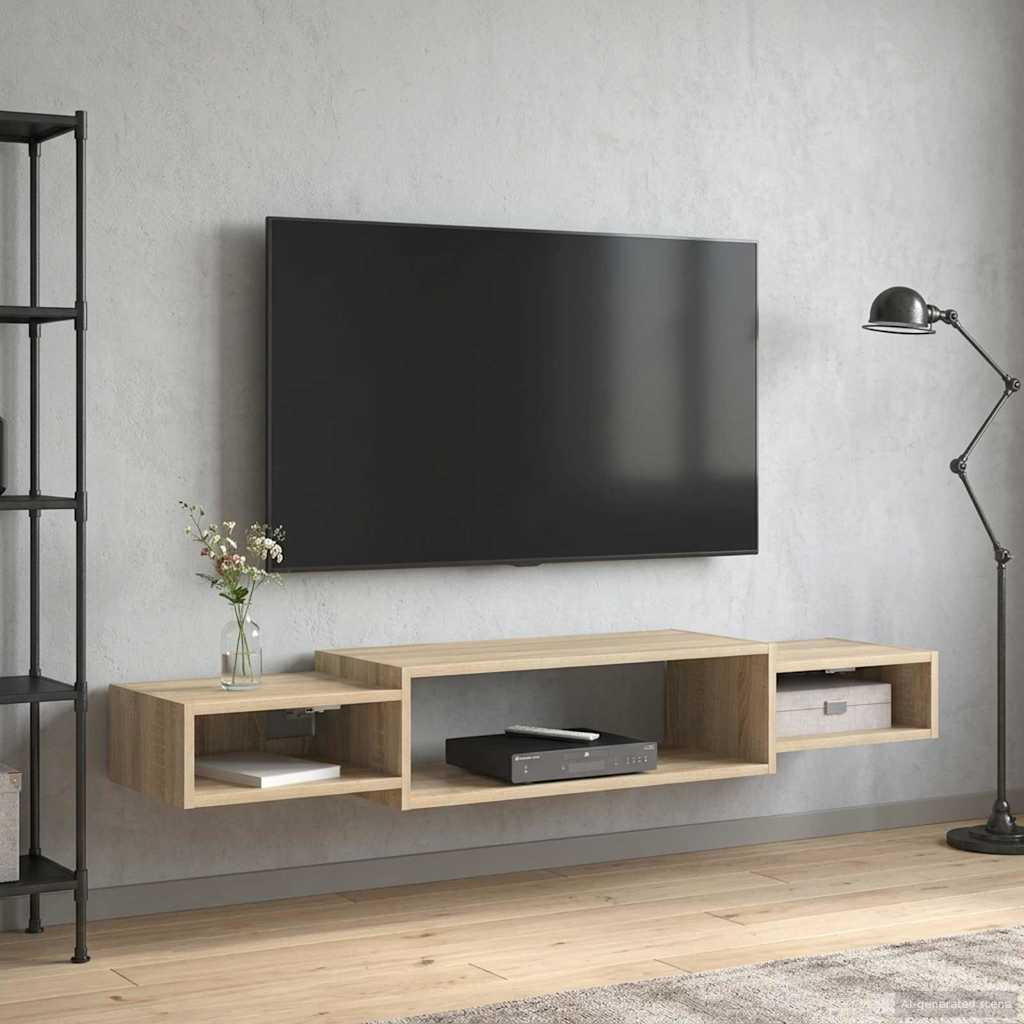 vidaXL Wandmontierter TV-Schrank Wandhalterung Sonoma-Eiche
