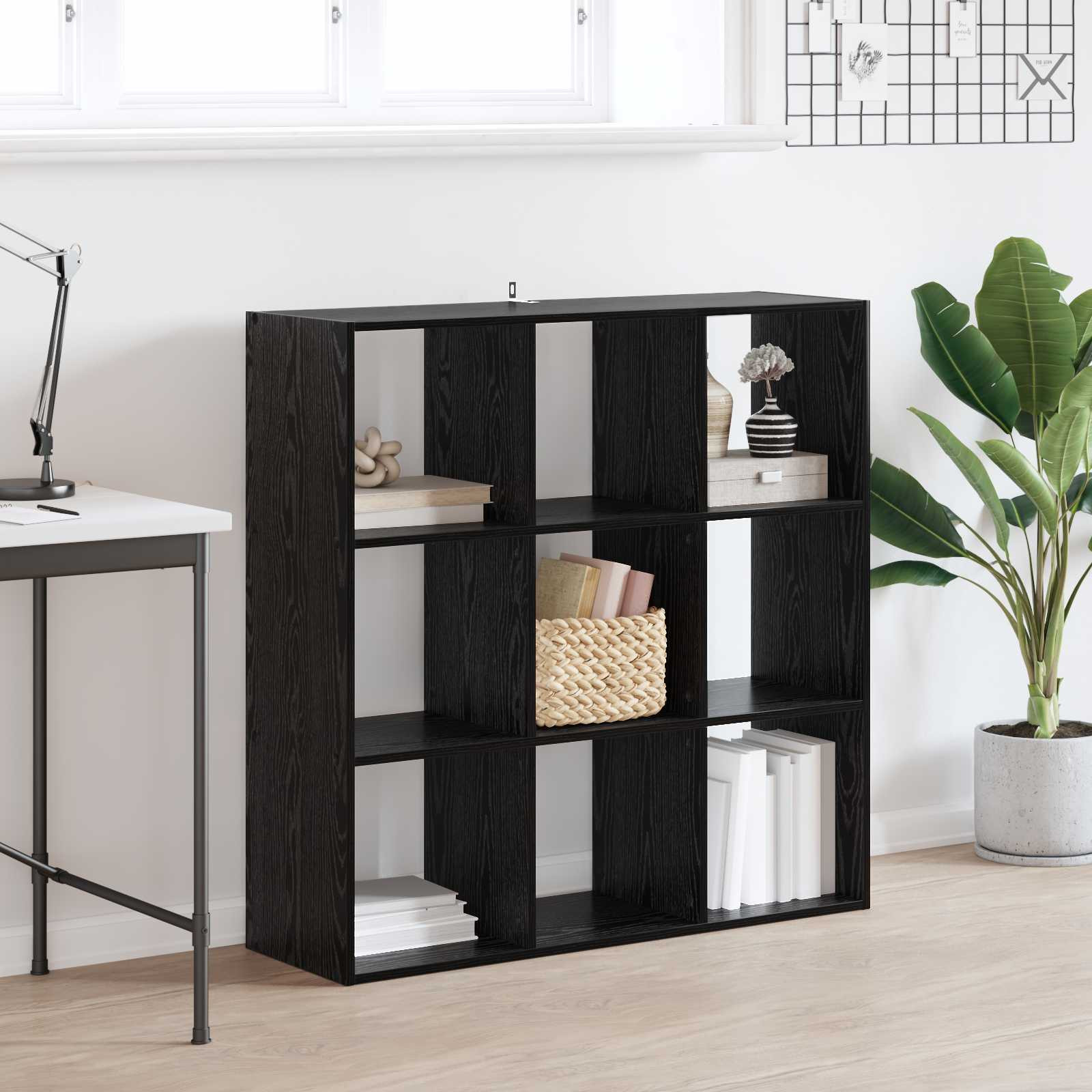 vidaXL Bücherregal Schwarze Eiche 102 x 32 x 102 cm
