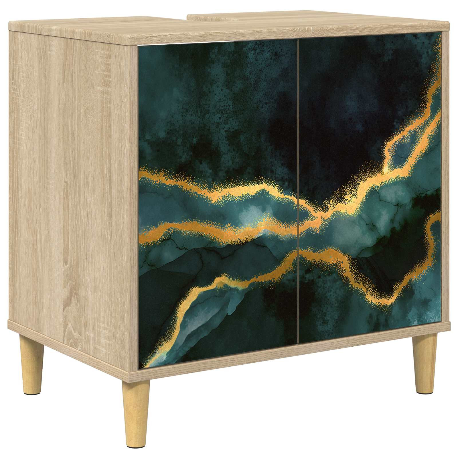 vidaXL Badezimmerschrank WIJHE Sonoma 60 x 40 x 60 cm Holzwerkstoff