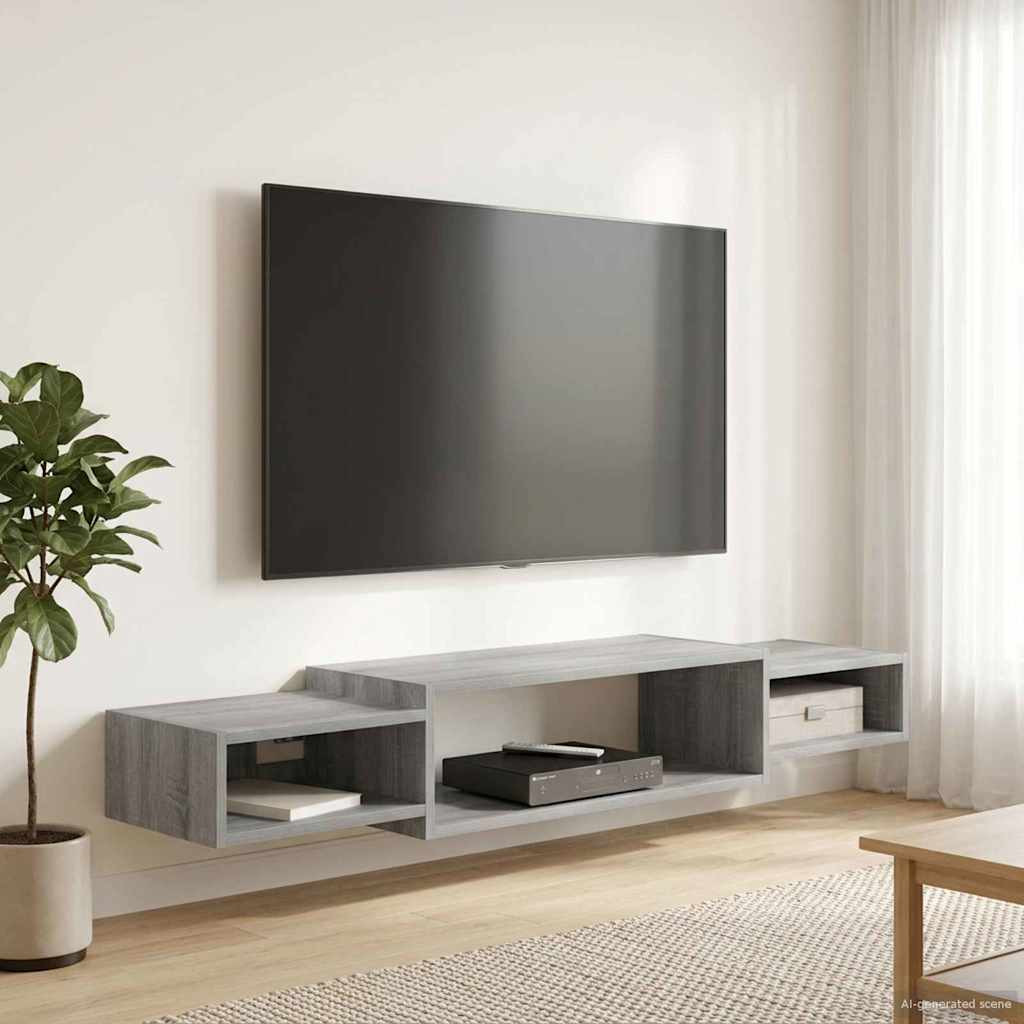 vidaXL Wandmontierter TV-Schrank Wandhalterung Grau Sonoma
