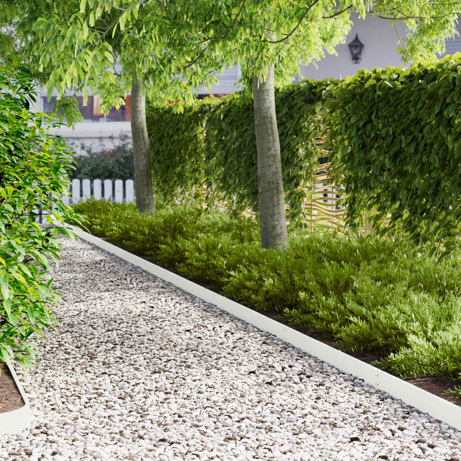 vidaXL Raseneinfassung 30 pcs 103 x 10 cm Stahl Weiß