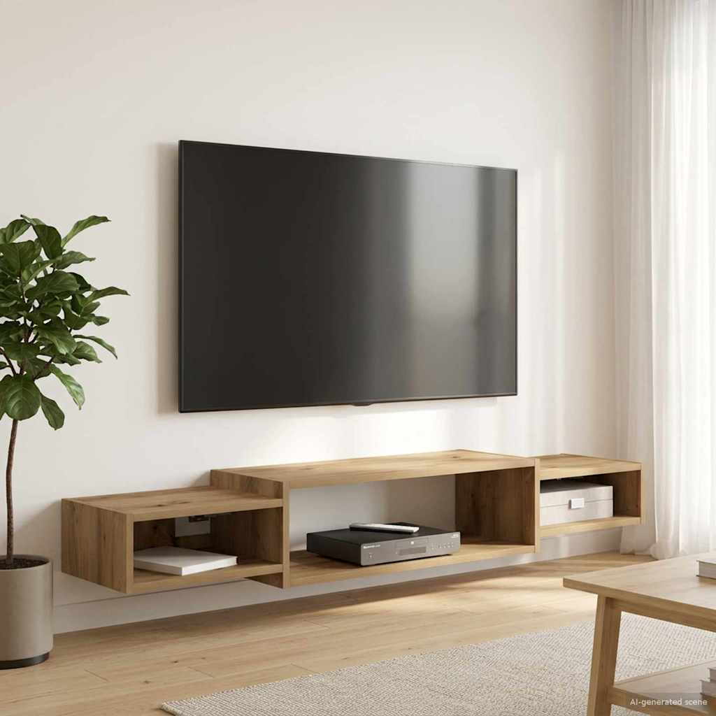 vidaXL Wandmontierter TV-Schrank Wandhalterung Artisan-Eiche