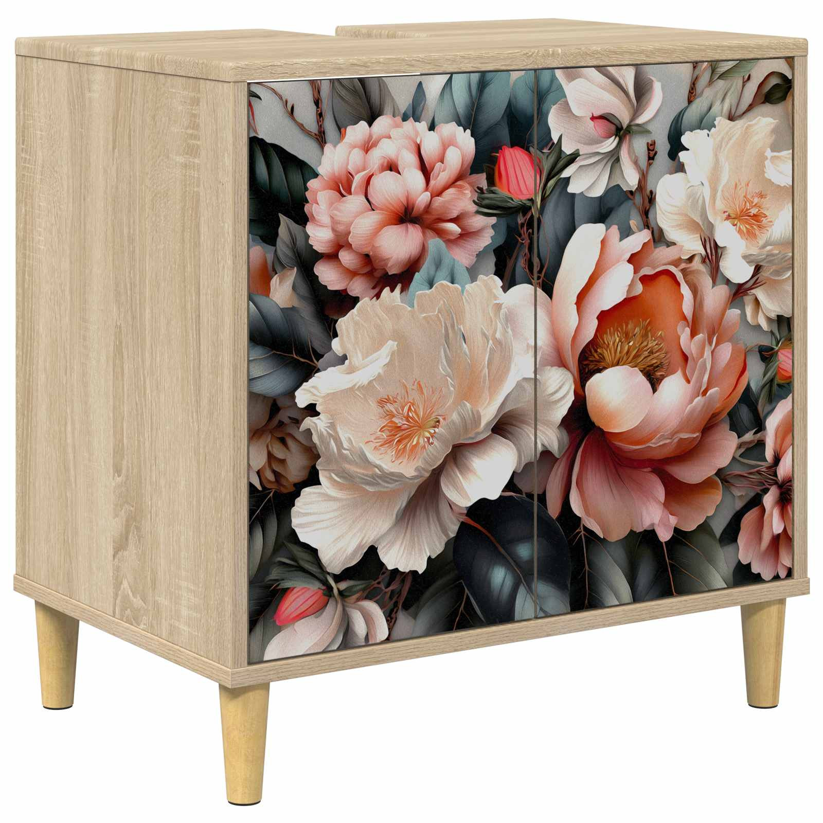 vidaXL Badezimmerschrank BORNE Sonoma 60 x 40 x 60 cm Holzwerkstoff