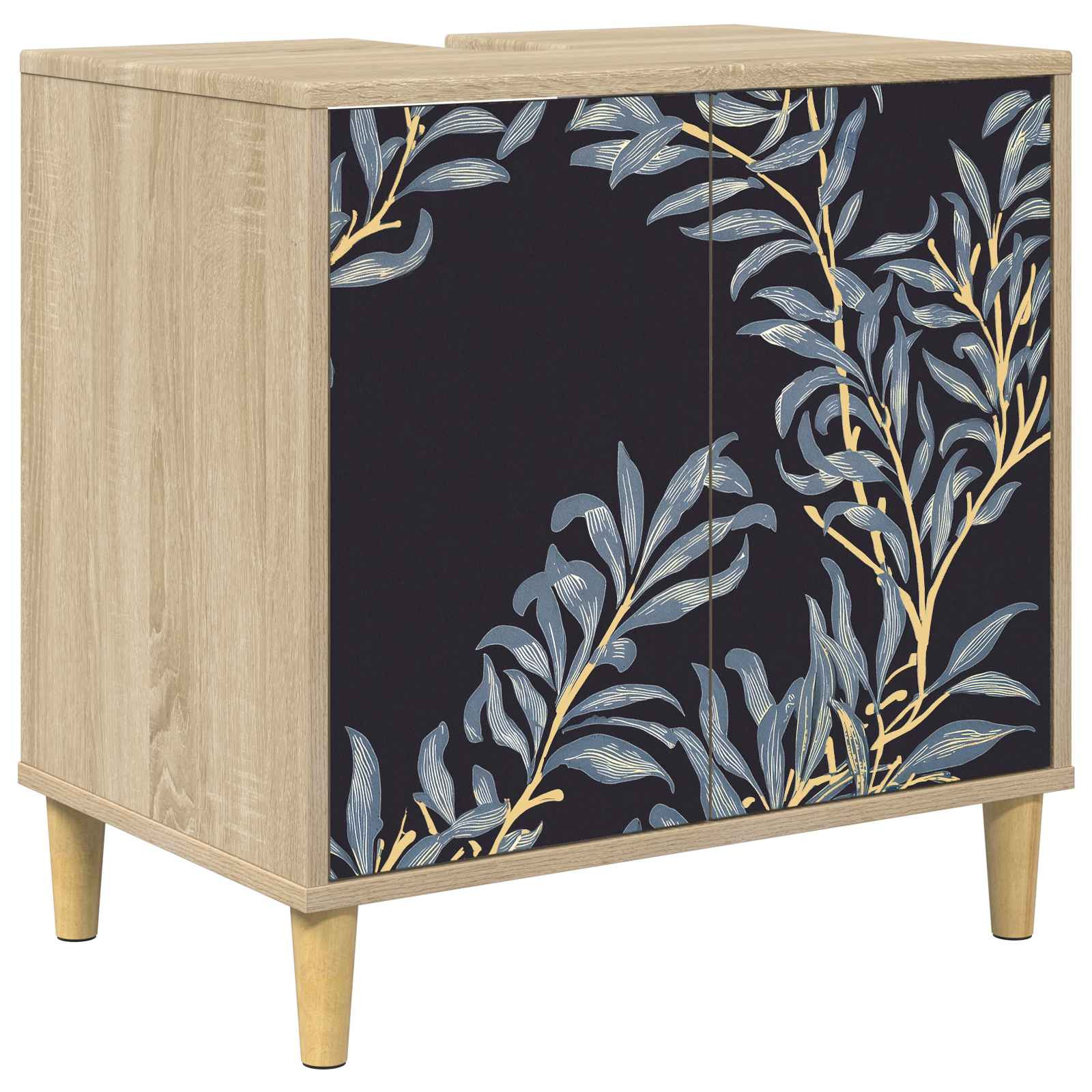 vidaXL Badezimmerschrank DOKKUM Sonoma 60 x 40 x 60 cm Holzwerkstoff
