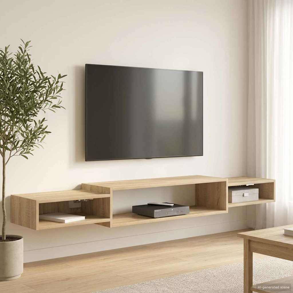 vidaXL Wandmontierter TV-Schrank Wandhalterung Sonoma-Eiche