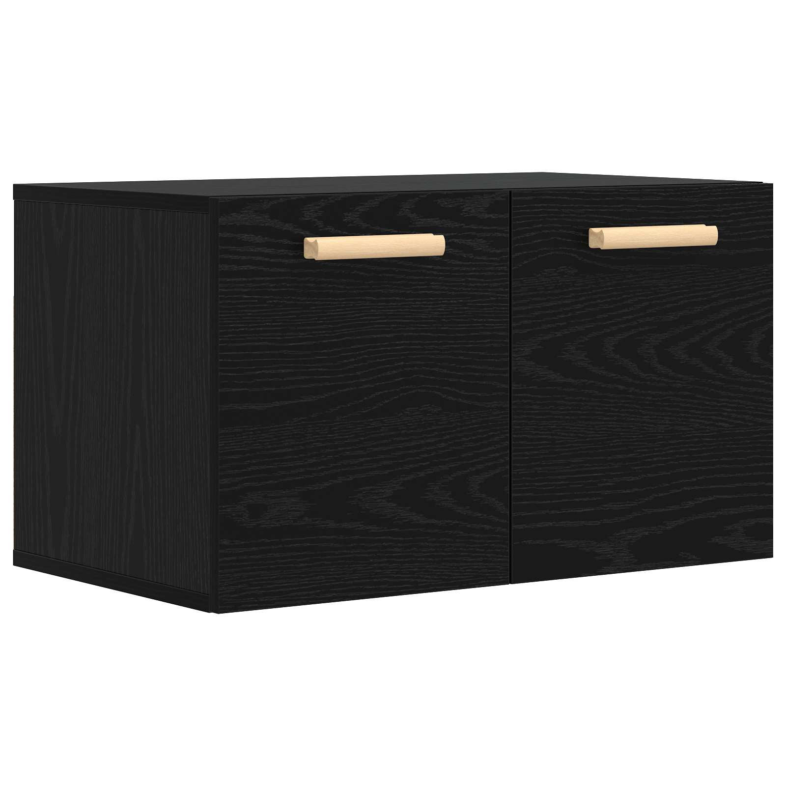 vidaXL Wandschrank Schwarz Eichen-Optik 60 x 36,5 x 35 cm