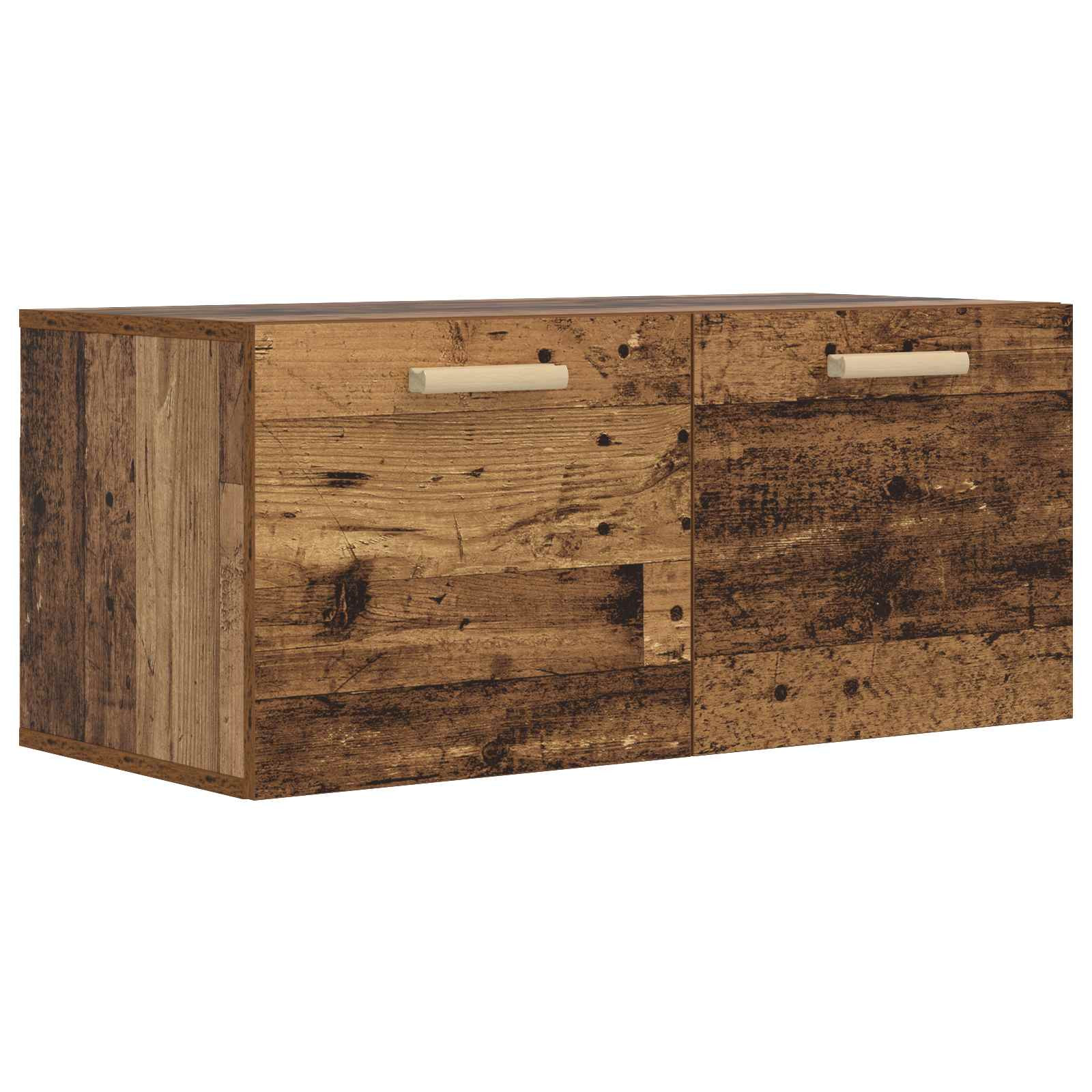 vidaXL Wandschrank Wandhalterung Altholz 80 x 36,5 x 35 cm
