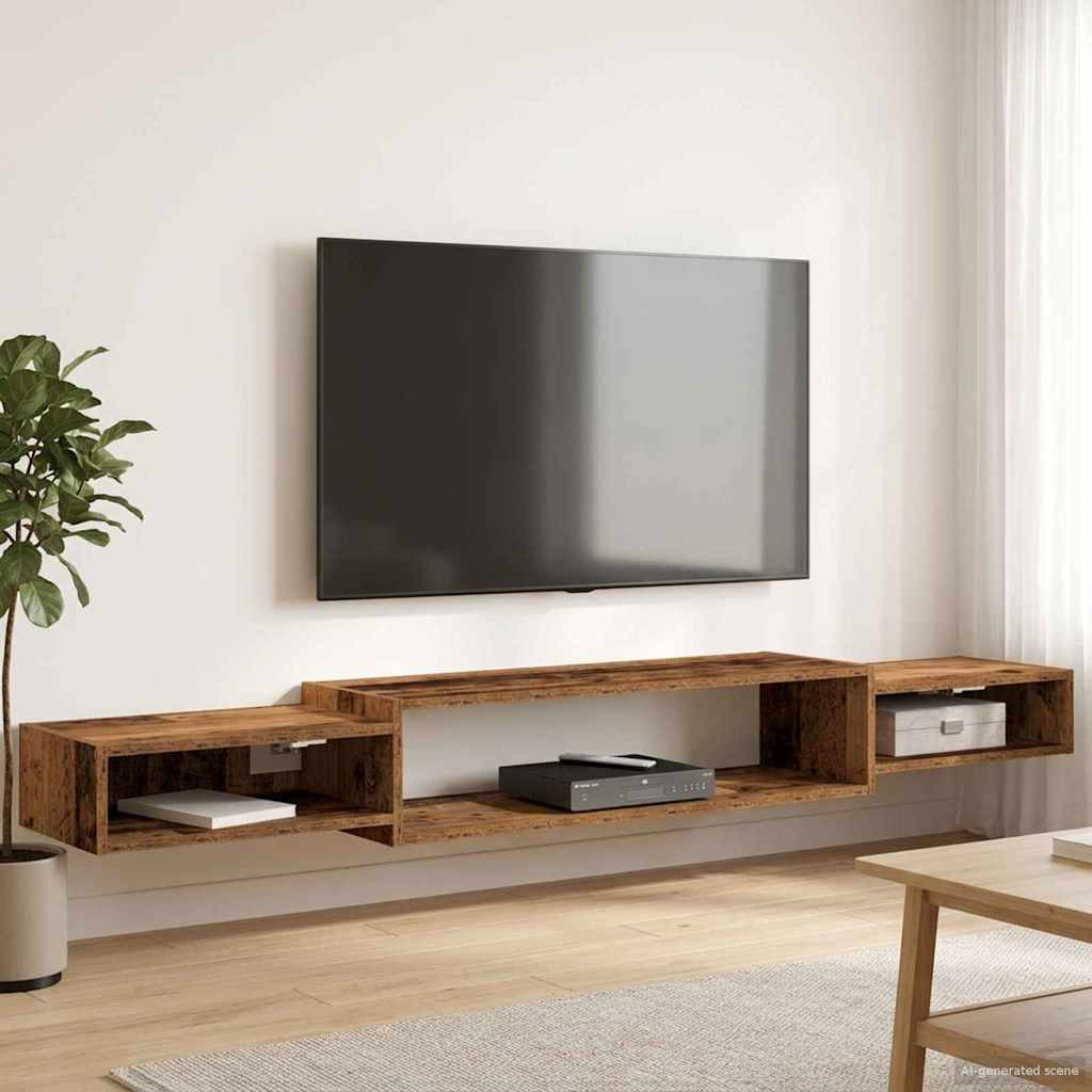 vidaXL Wandmontierter TV-Schrank Wandhalterung Altholz
