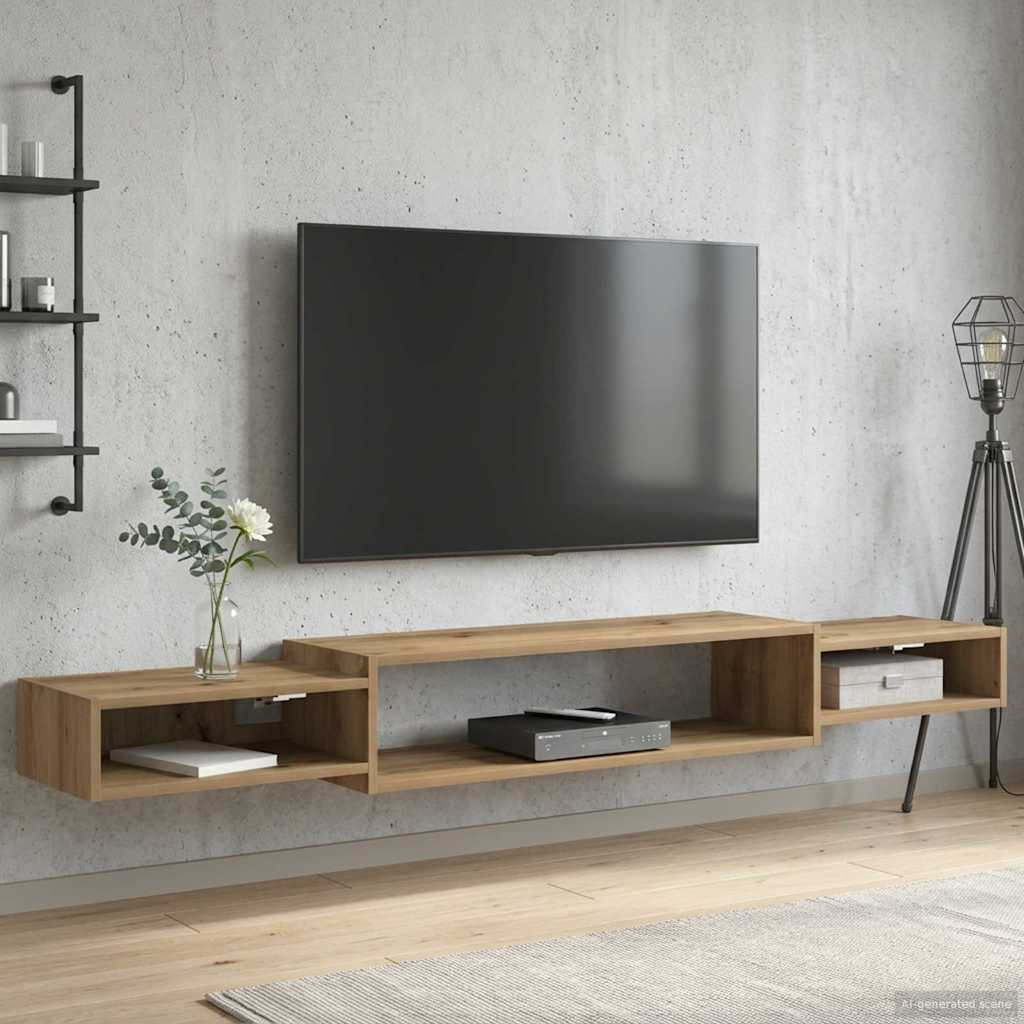 vidaXL Wandmontierter TV-Schrank Wandhalterung Artisan-Eiche