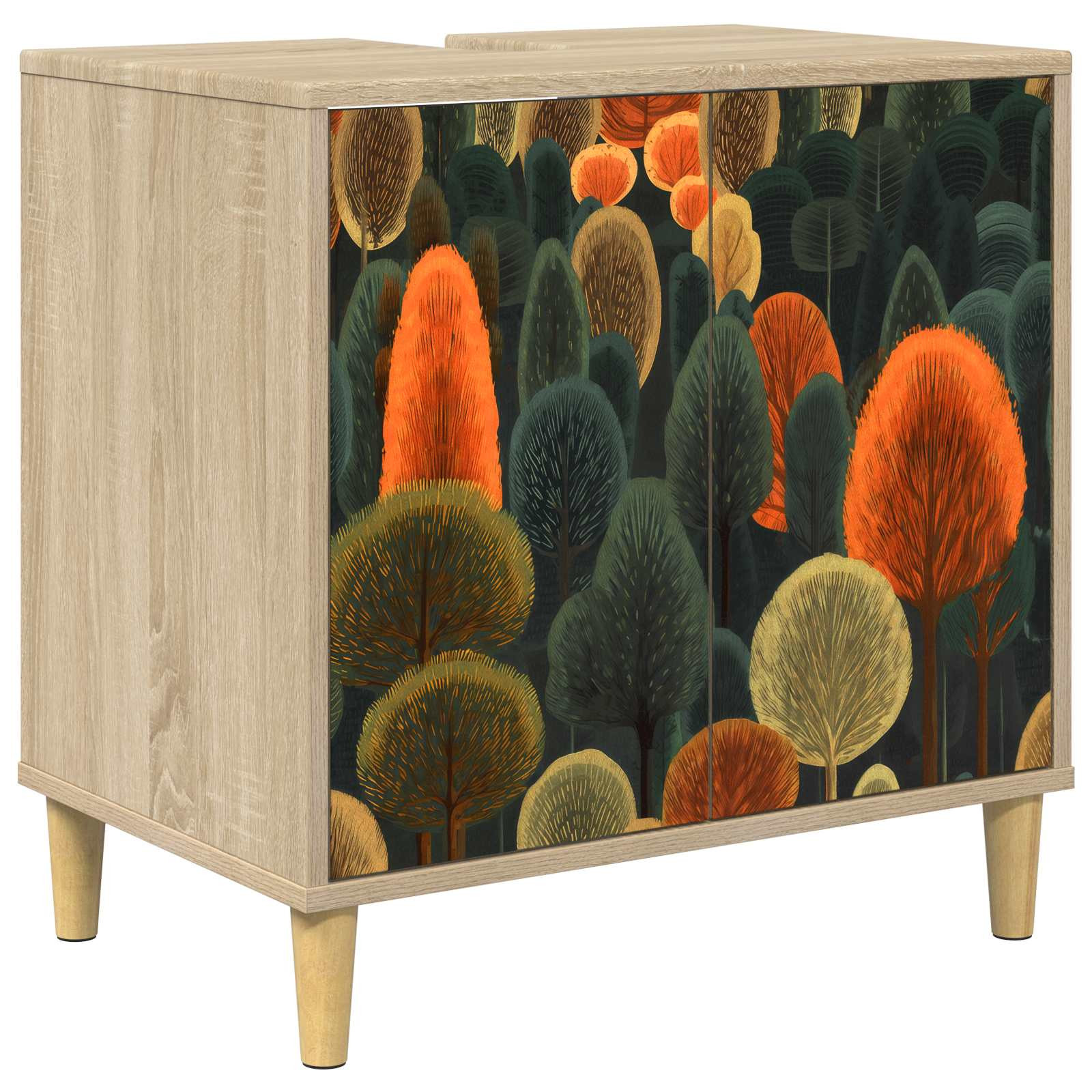 vidaXL Badezimmerschrank ZAANDAM Sonoma 60 x 40 x 60 cm Holzwerkstoff