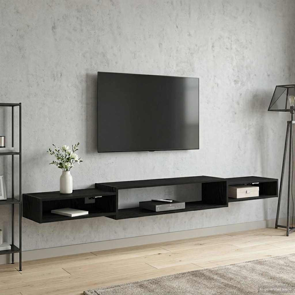 vidaXL Wandmontierter TV-Schrank Wandhalterung Schwarze Eiche