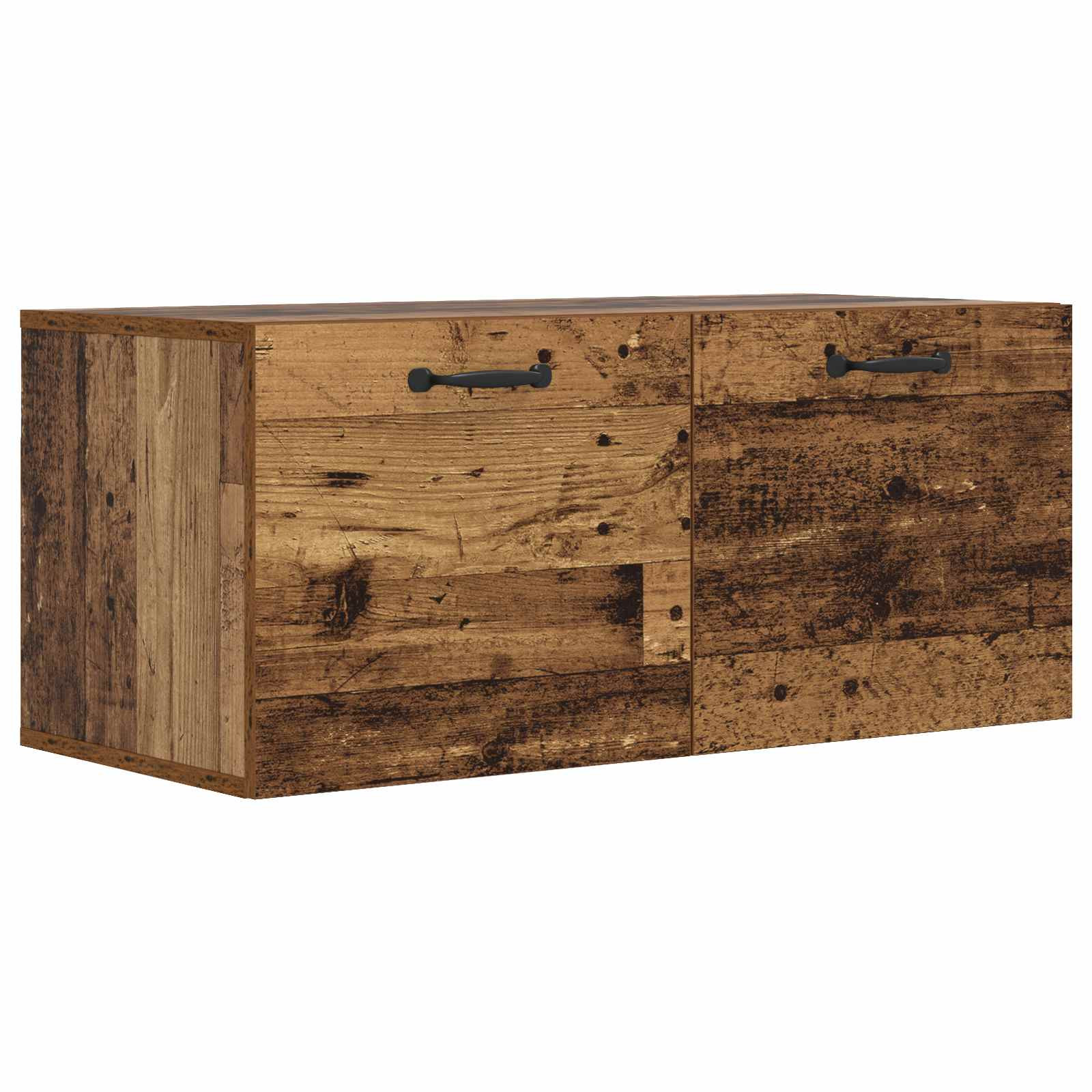 vidaXL Wandschrank Wandhalterung Altholz 80 x 36,5 x 35 cm