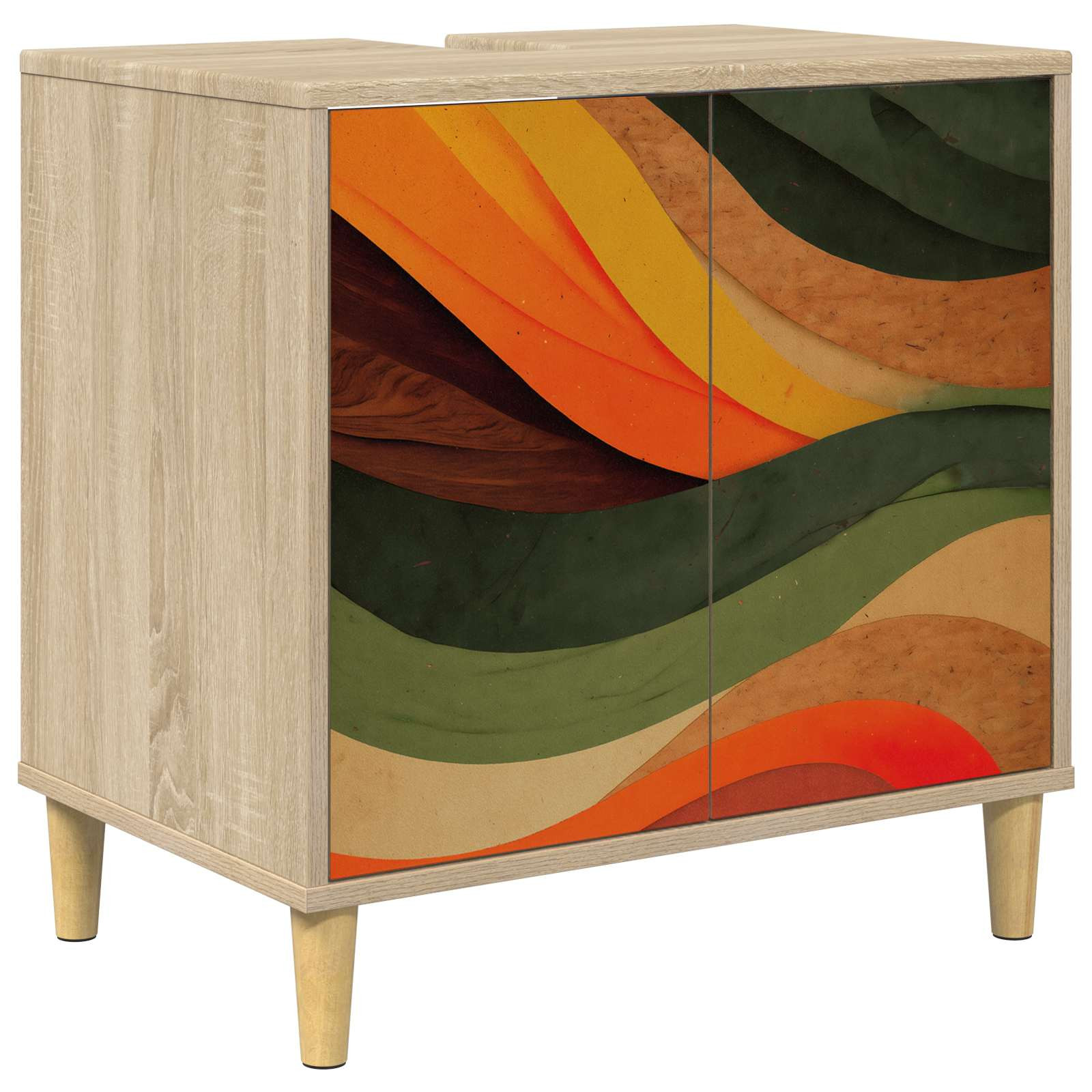 vidaXL Badezimmerschrank BONN Sonoma 60 x 40 x 60 cm Holzwerkstoff
