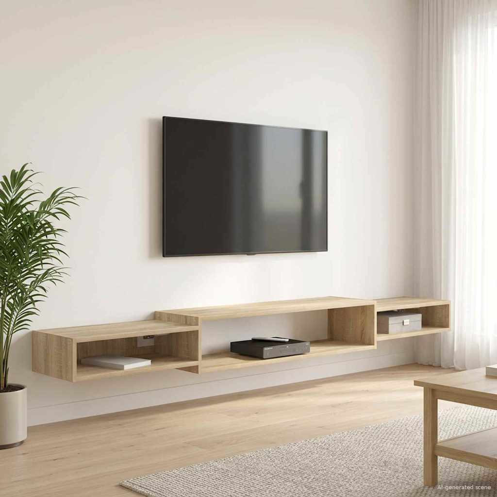 vidaXL Wandmontierter TV-Schrank Wandhalterung Sonoma-Eiche