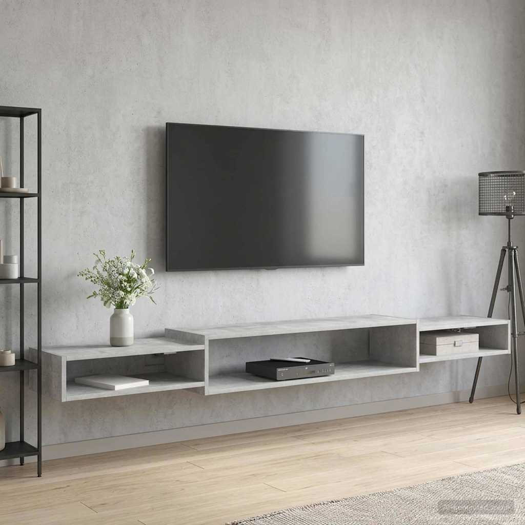 vidaXL Wandmontierter TV-Schrank Wandhalterung Betongrau