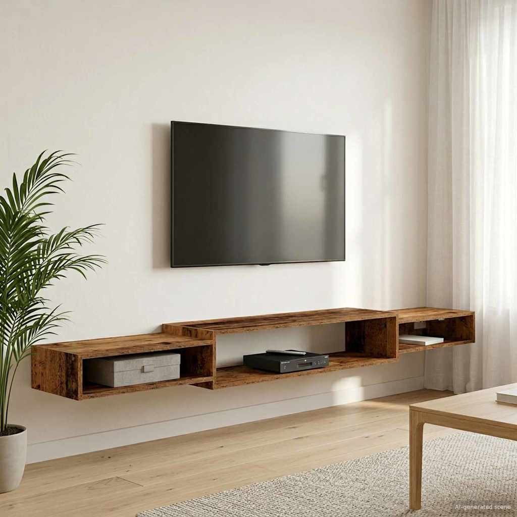 vidaXL Wandmontierter TV-Schrank Wandhalterung Altholz