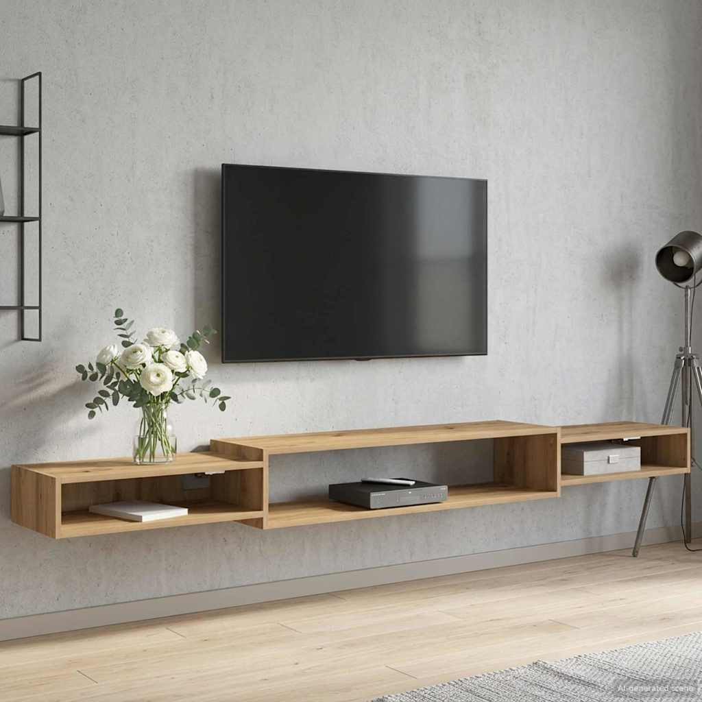 vidaXL Wandmontierter TV-Schrank Wandhalterung Artisan-Eiche