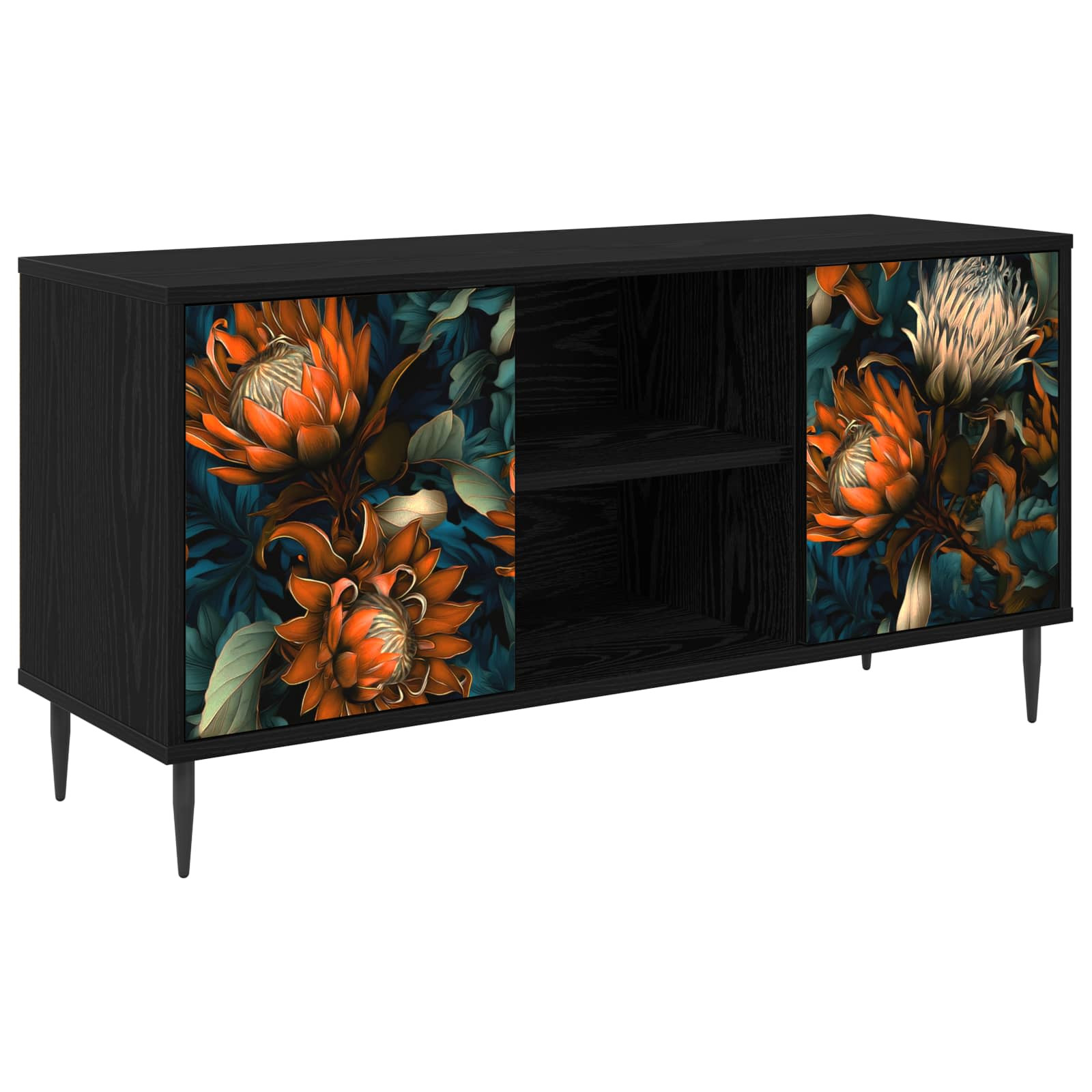 vidaXL TV-Schrank LOCHEM 102 x 33 x 51 cm Schwarz Eichen-Optik