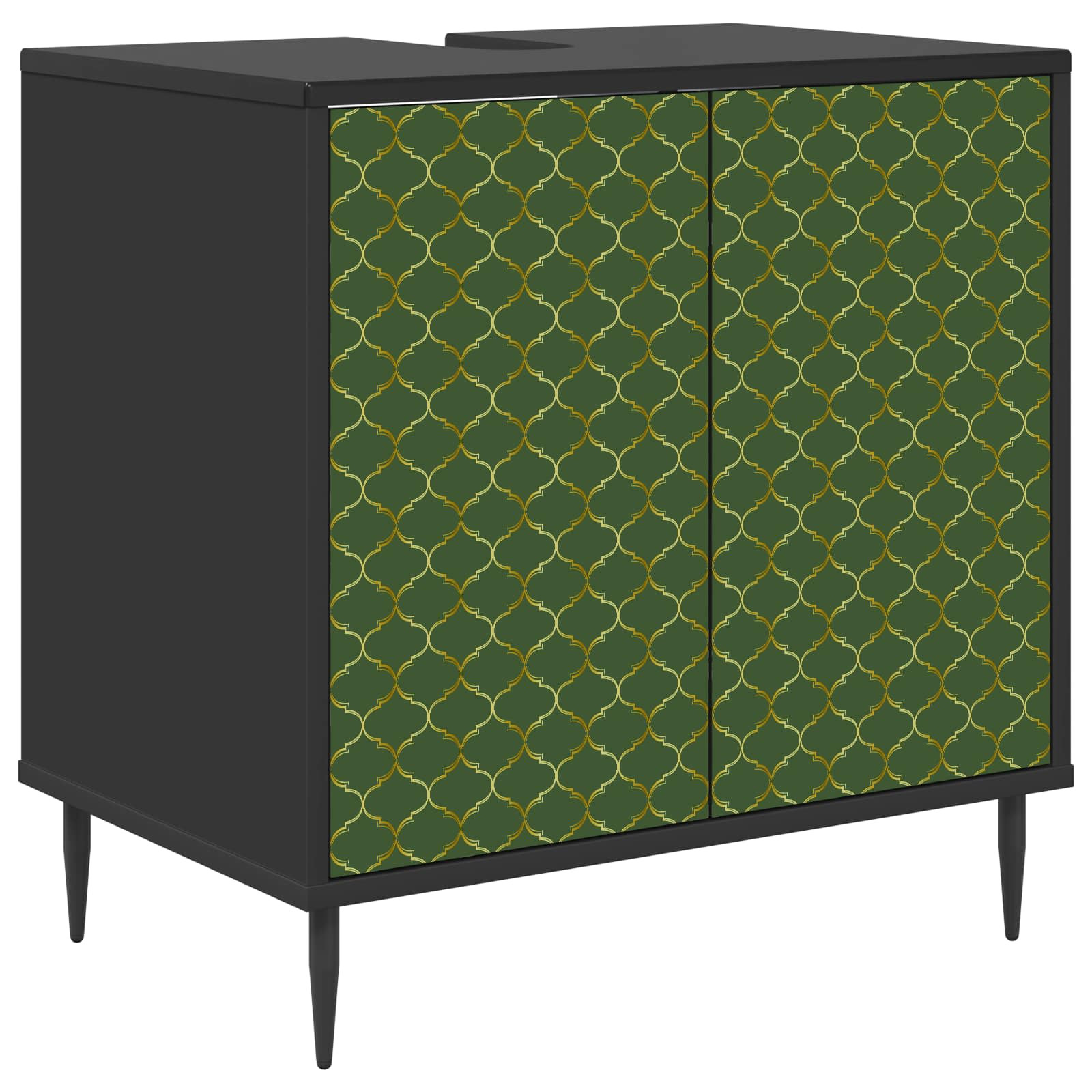 vidaXL Badezimmerschrank GELEEN Schwarz Eichen-Optik 60 x 40 x 61 cm
