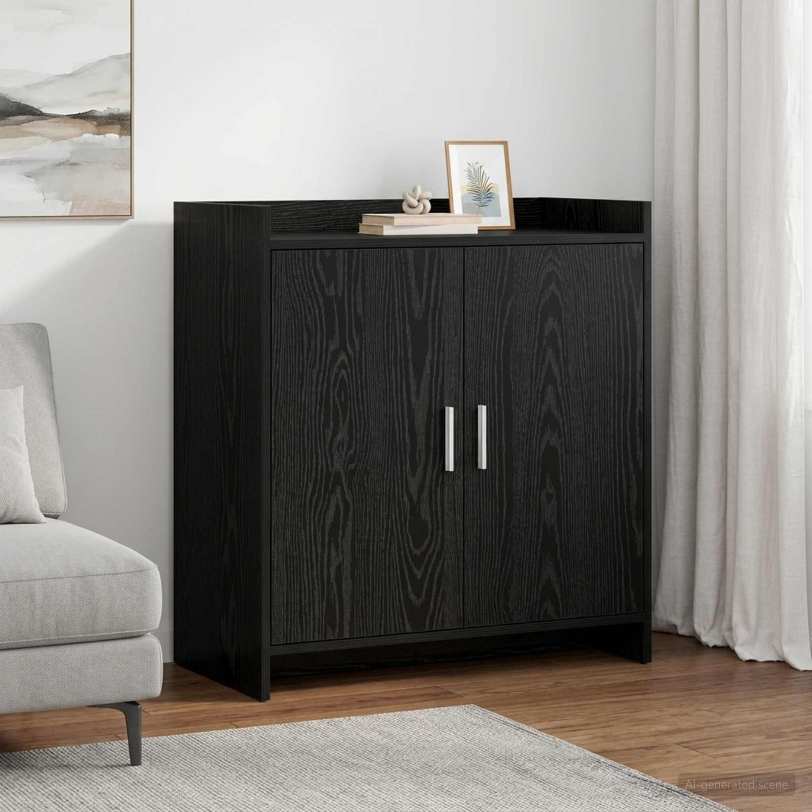 vidaXL Sideboard Schwarze Eiche 72 x 36 x 80 cm Holzwerkstoff