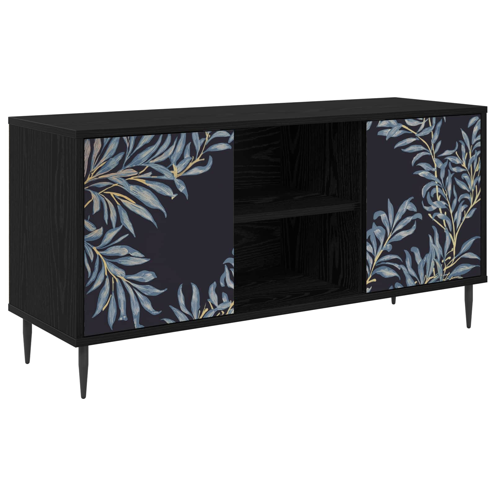 vidaXL TV-Schrank DOKKUM 102 x 33 x 51 cm Schwarz Eichen-Optik