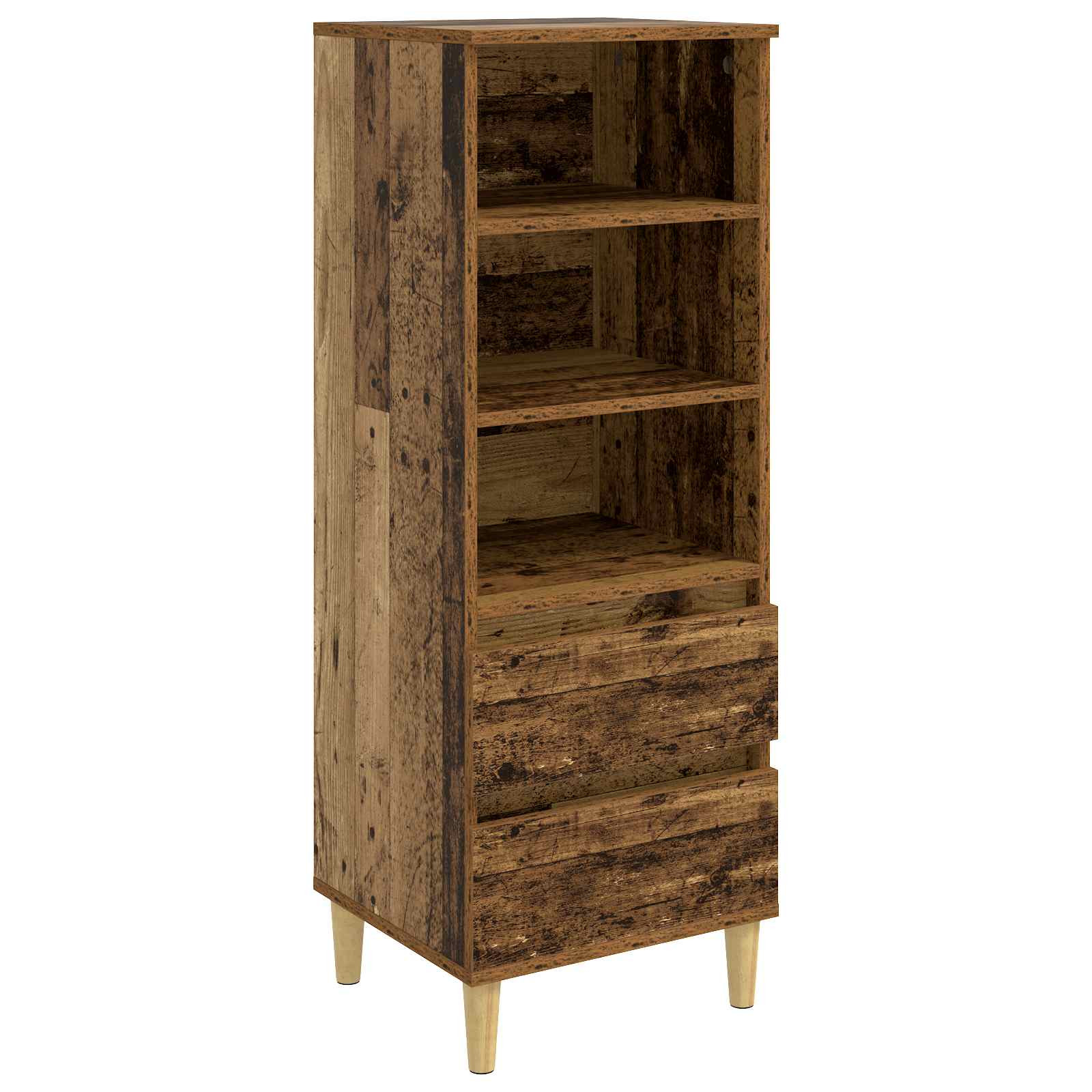 vidaXL Highboard Altholz 40 x 36 x 110 cm Holzwerkstoff