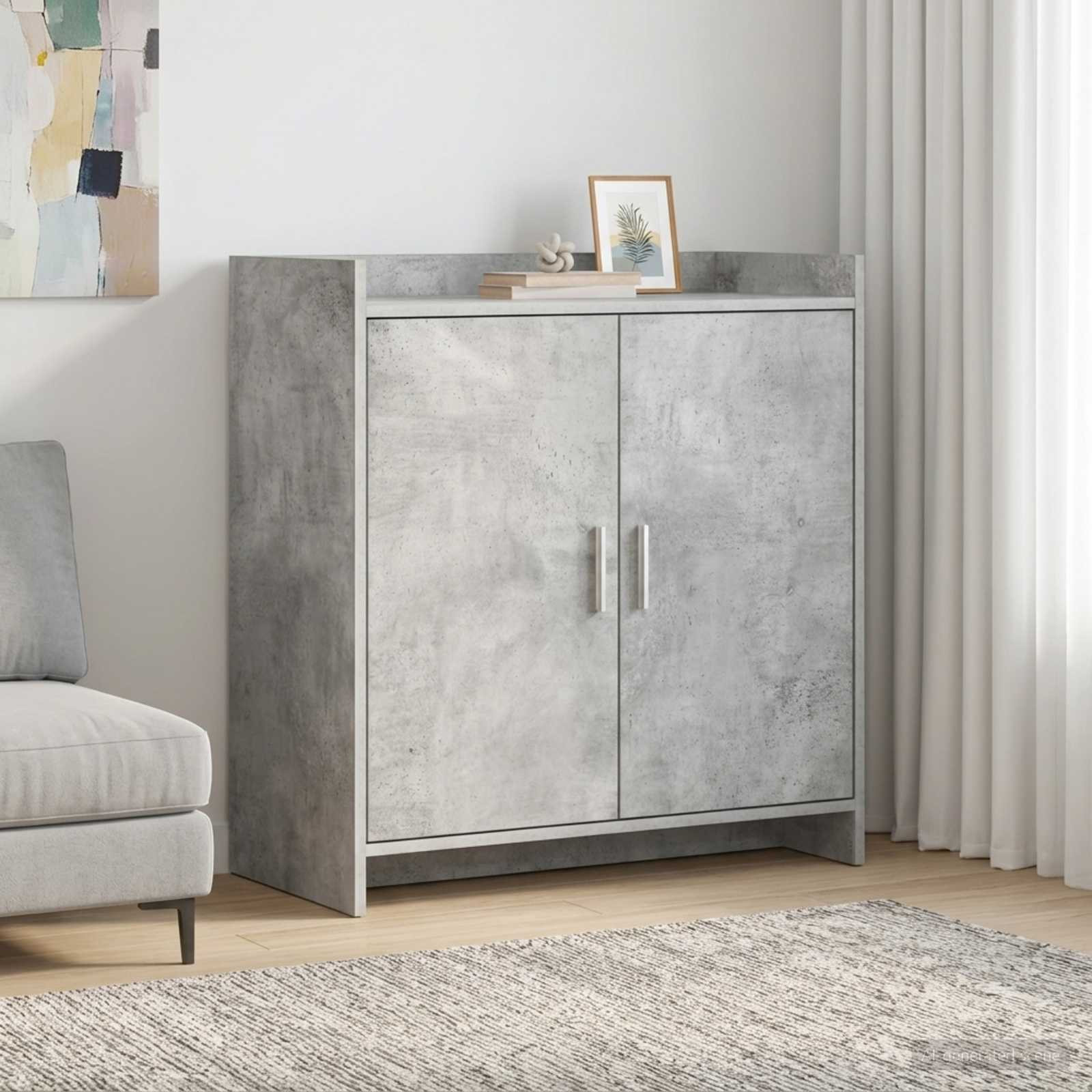 vidaXL Sideboard Betongrau 72 x 36 x 80 cm Holzwerkstoff