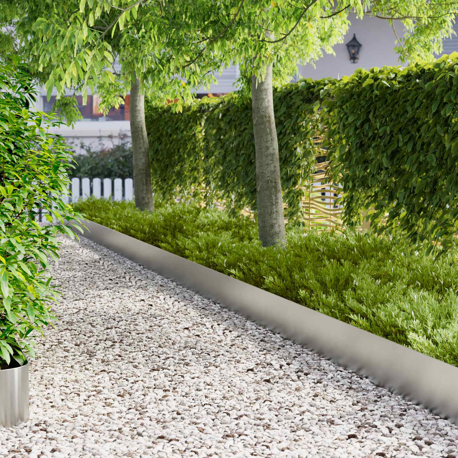 vidaXL Raseneinfassung 30 pcs 100 x 18 cm Stahl Silber