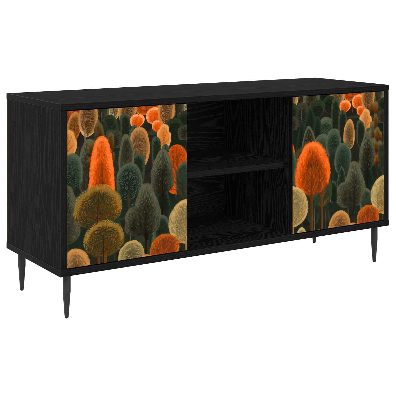 vidaXL TV-Schrank ZAANDAM 102 x 33 x 51 cm Schwarz Eichen-Optik