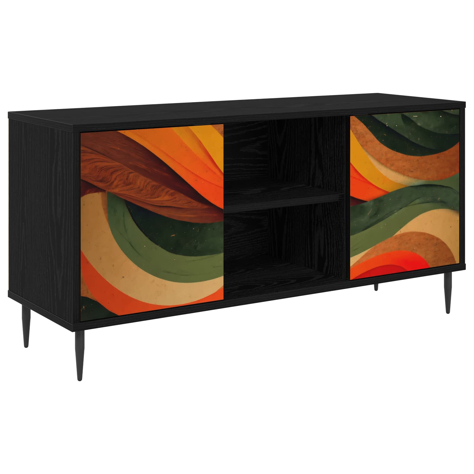 vidaXL TV-Schrank BONN 102 x 33 x 51 cm Schwarz Eichen-Optik
