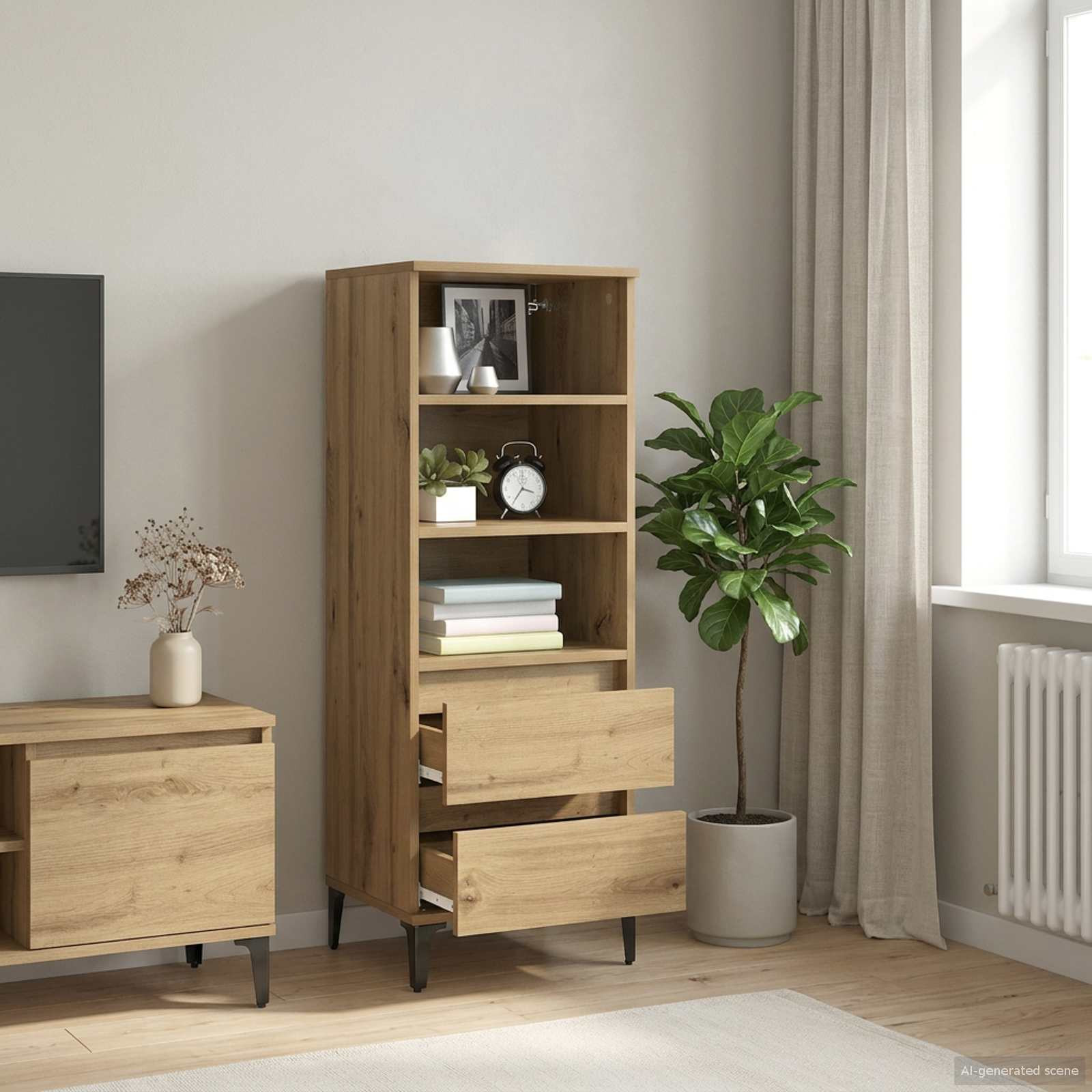 vidaXL Highboard Artisan-Eiche 40 x 36 x 110 cm Holzwerkstoff