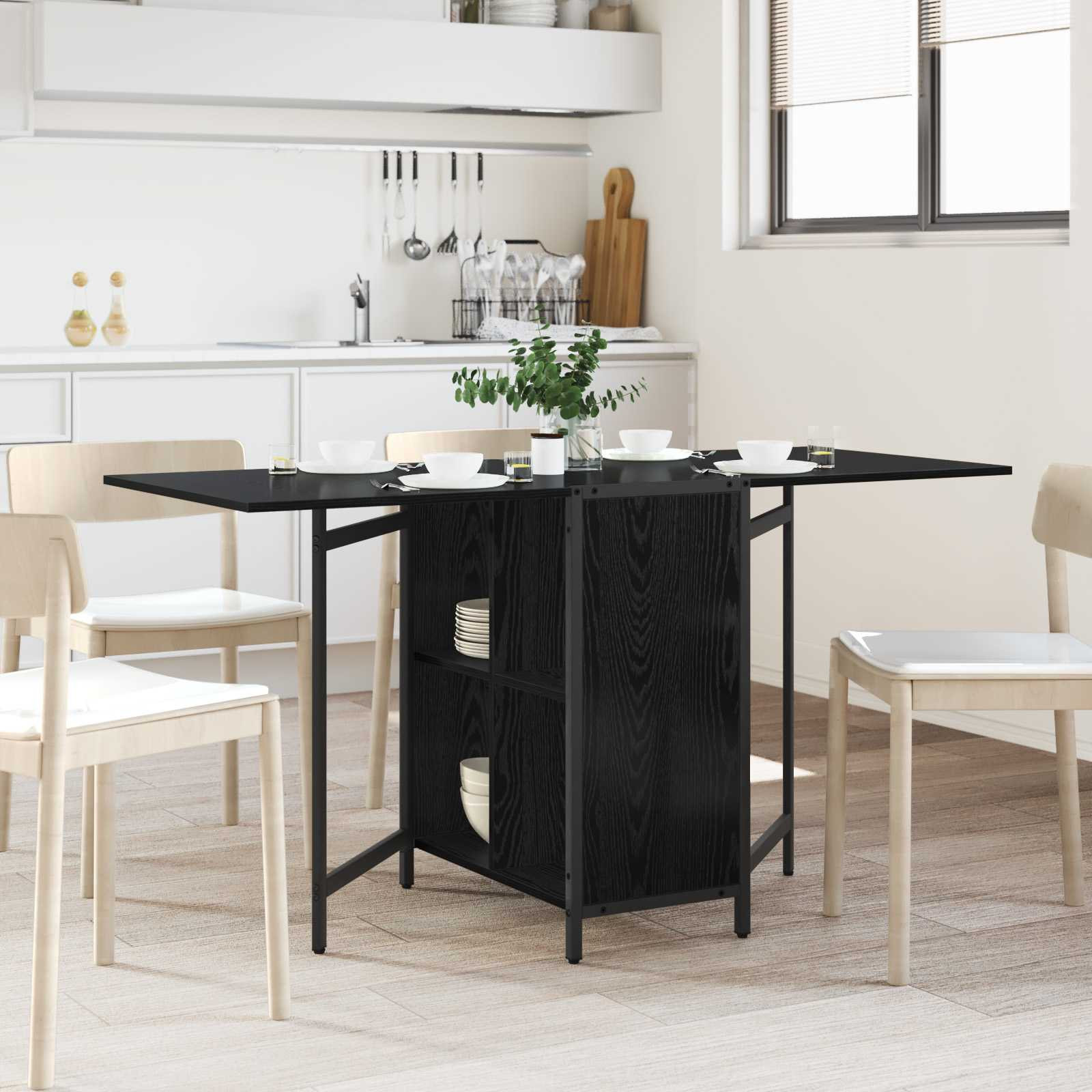 vidaXL Esstisch 144 x 60 x 75 cm Holzwerkstoff Schwarze Eiche